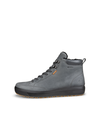 Men's ECCO® Soft 7 Tred Nubuck Gore-Tex Mid-Cut Boot - Grey - Outside