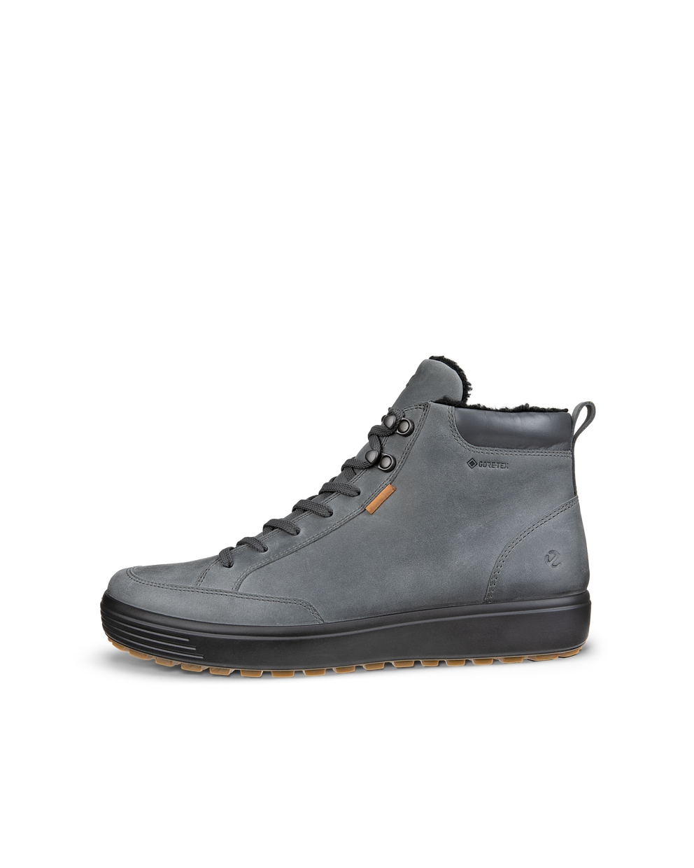 Botas de caña media de nobuk Gore-Tex ECCO® Soft 7 Tred para hombre - Gris - Outside