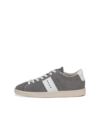 Women's ECCO® Street Lite Leather Sneaker - Grey - Outside