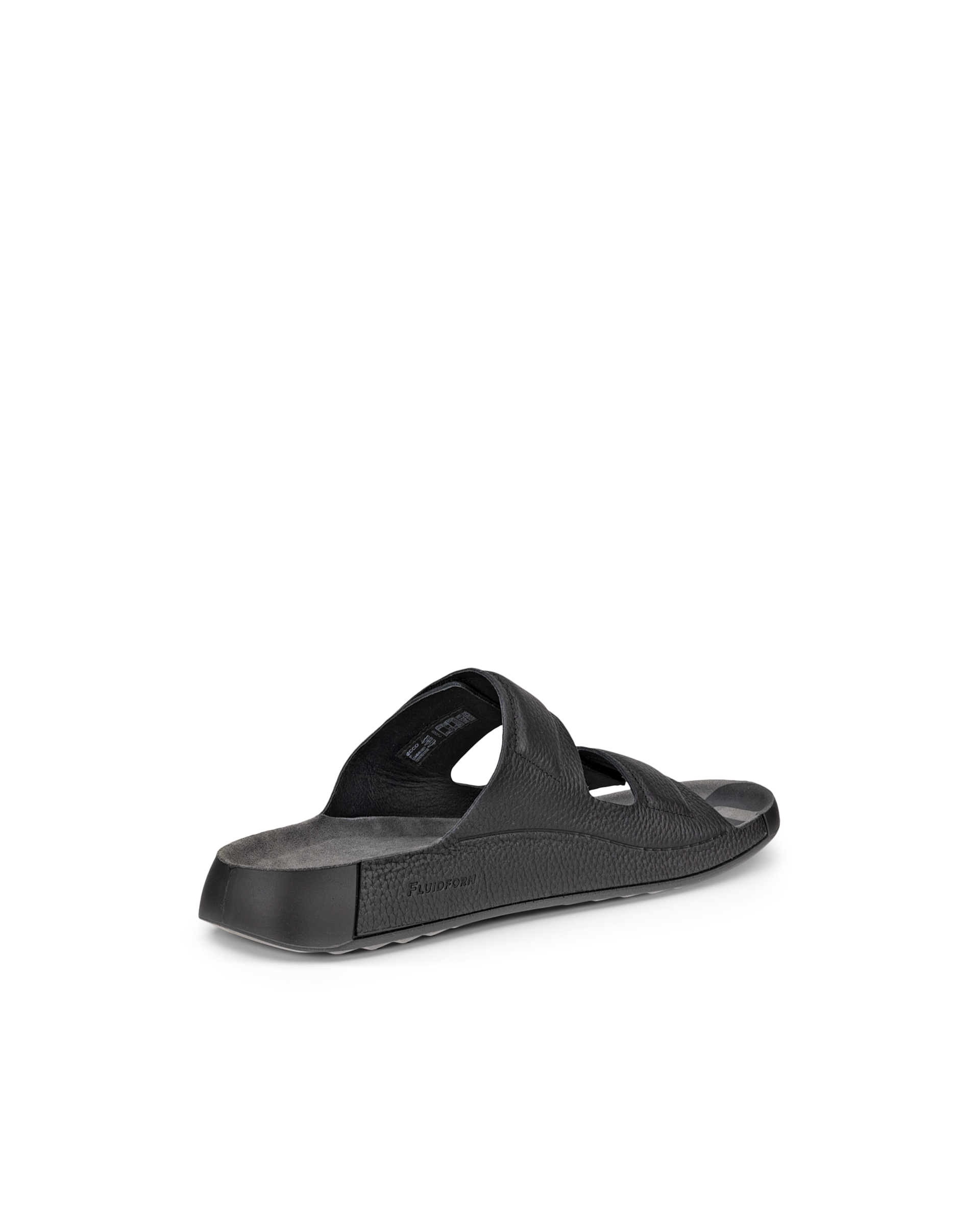 Men's ECCO® Cozmo 60 Leather Two-Strap Sandal - Black - Back