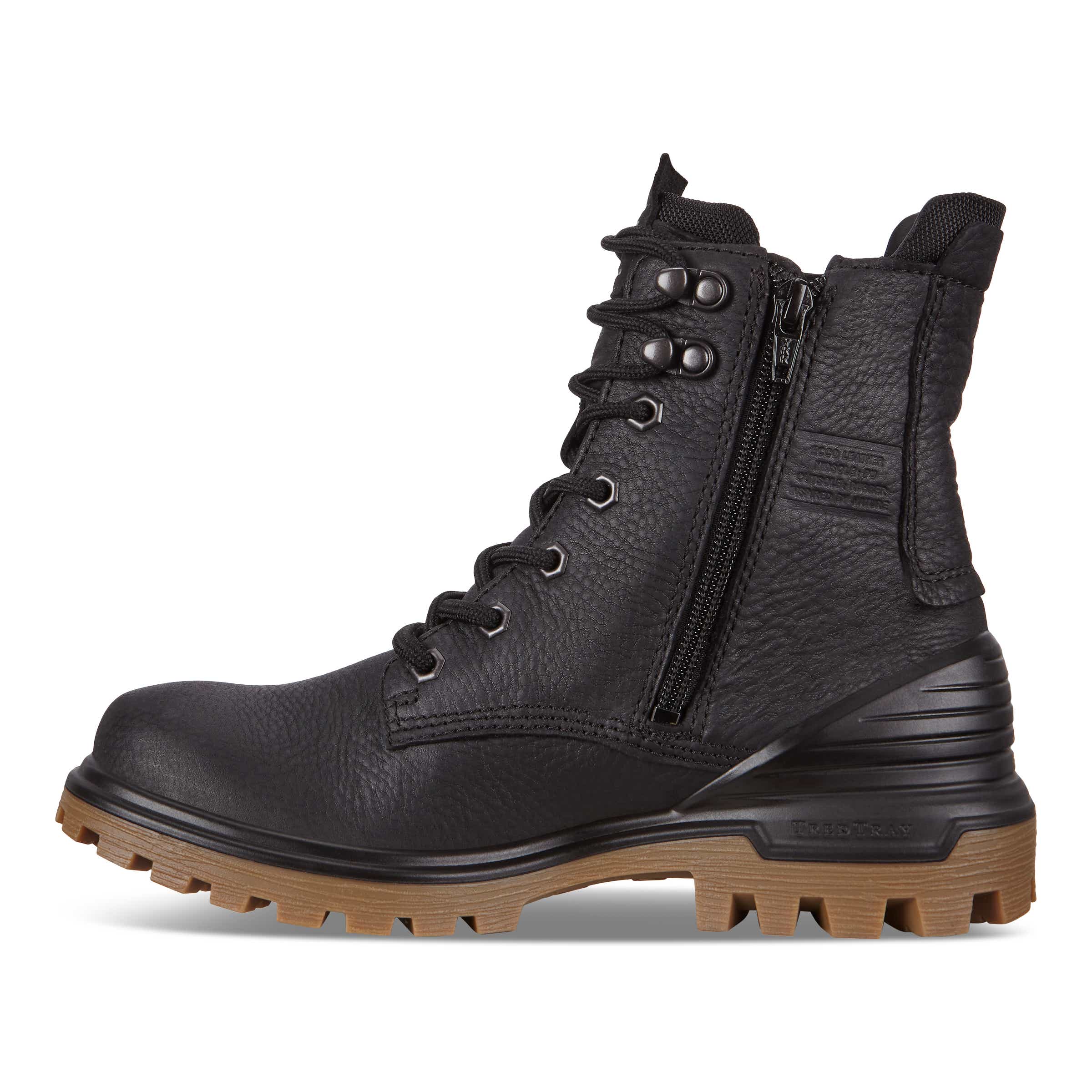 Botas de caña media de nobuk con cordones ECCO® Tredtray para mujer - Negro - Inside
