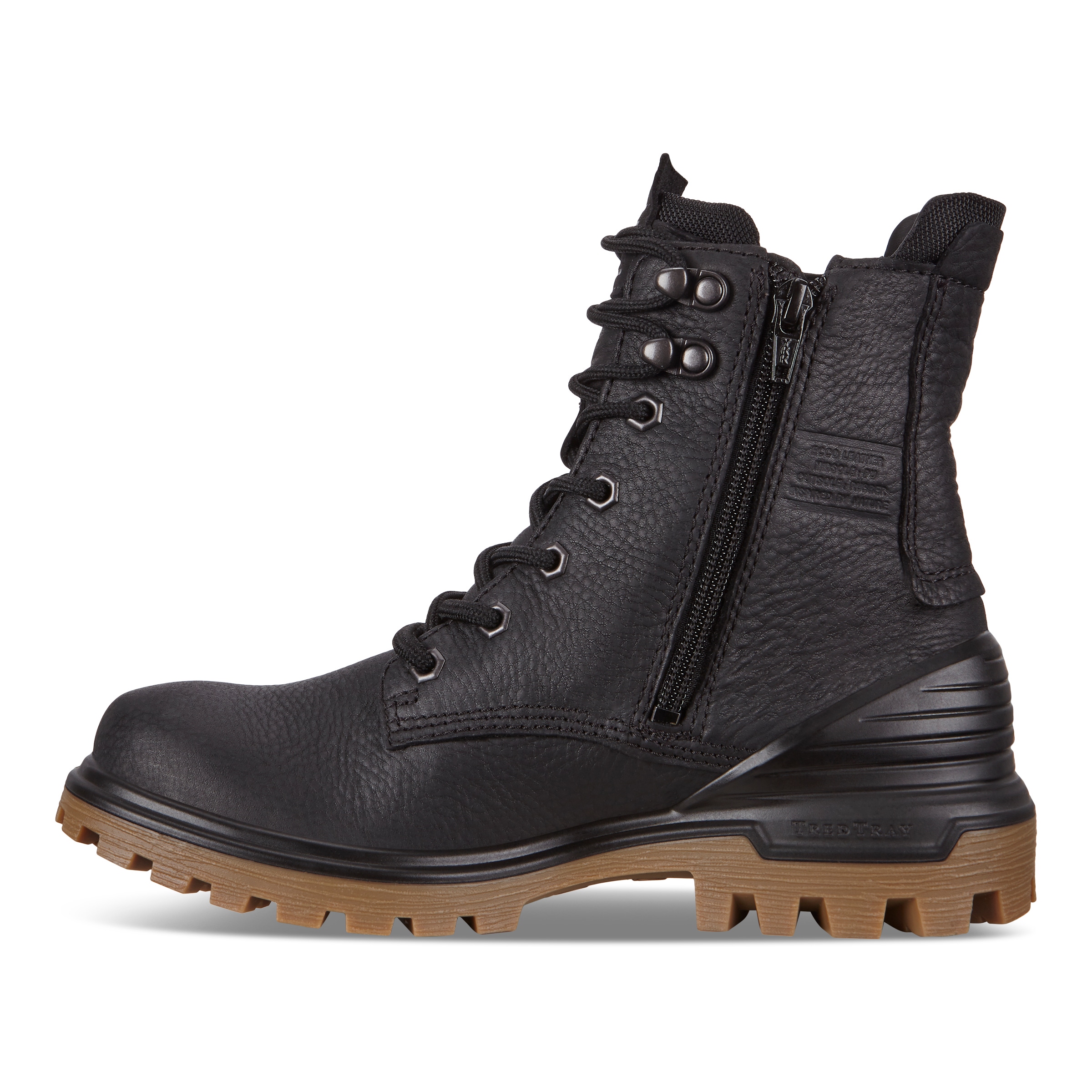 Botas de caña media de nobuk con cordones ECCO® Tredtray para mujer - Negro - Inside