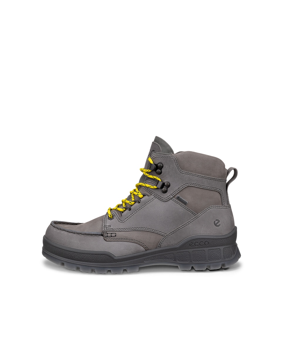 Men s ECCO Track 25 Leather Gore Tex Mid Cut Outdoor Boot Grey