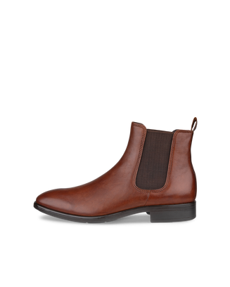 Men's ECCO® Citytray Leather Chelsea Boot - Brown - Outside