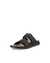 Men's ECCO® Cozmo Nubuck Two-Strap Sandal - Black - Main