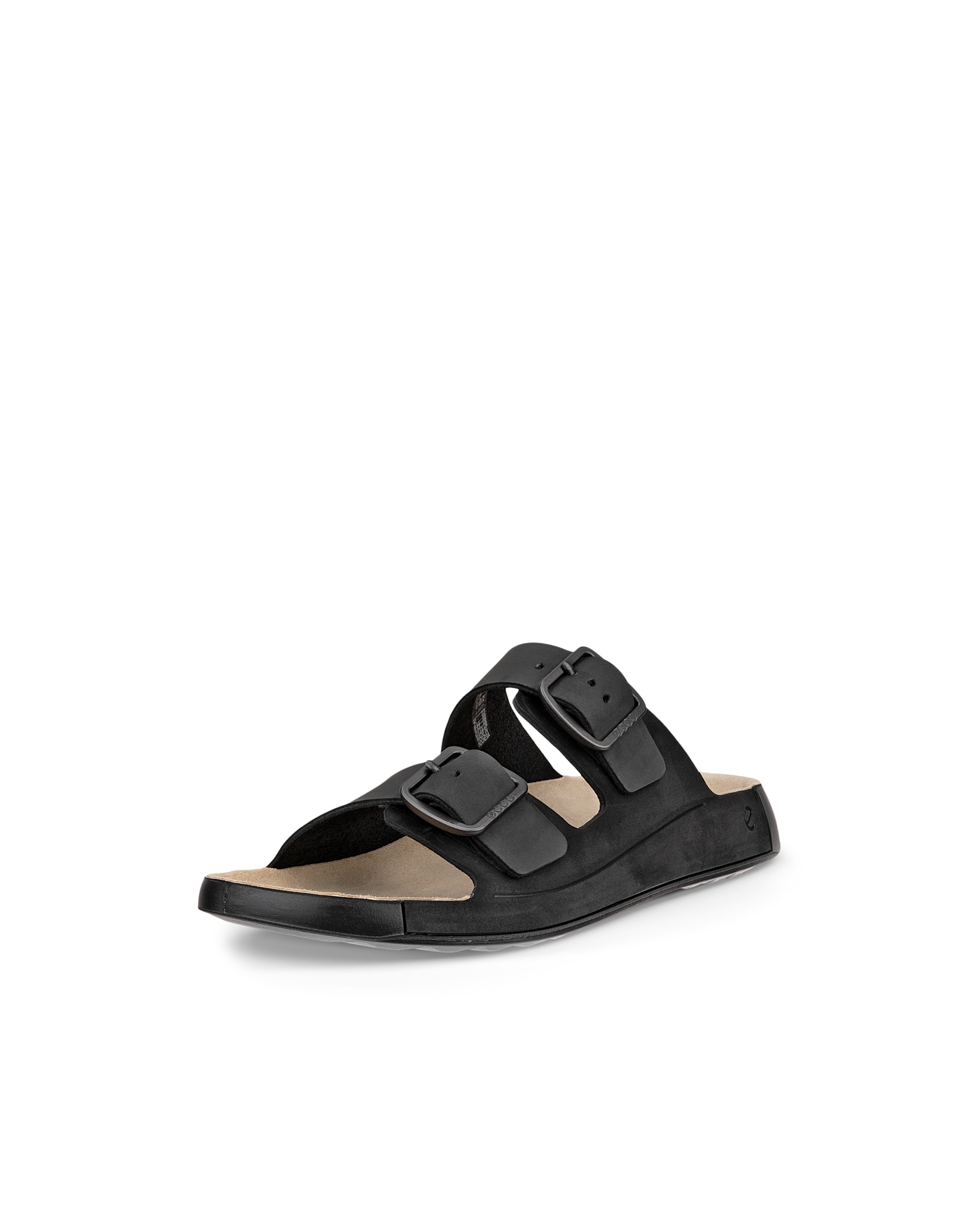 Men's ECCO® Cozmo Nubuck Two-Strap Sandal - Black - Main