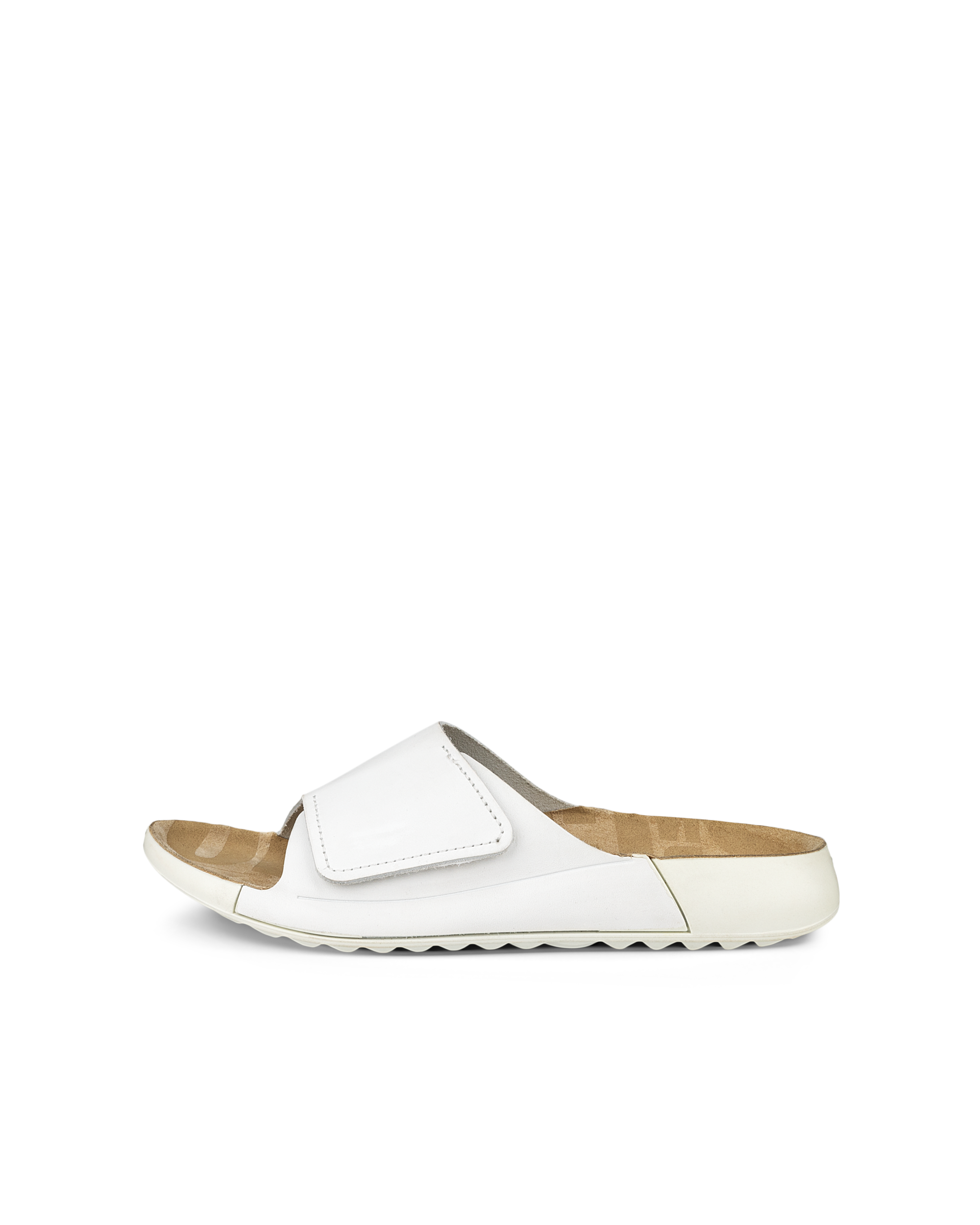 Women's ECCO® Cozmo Leather Slider - White - Outside