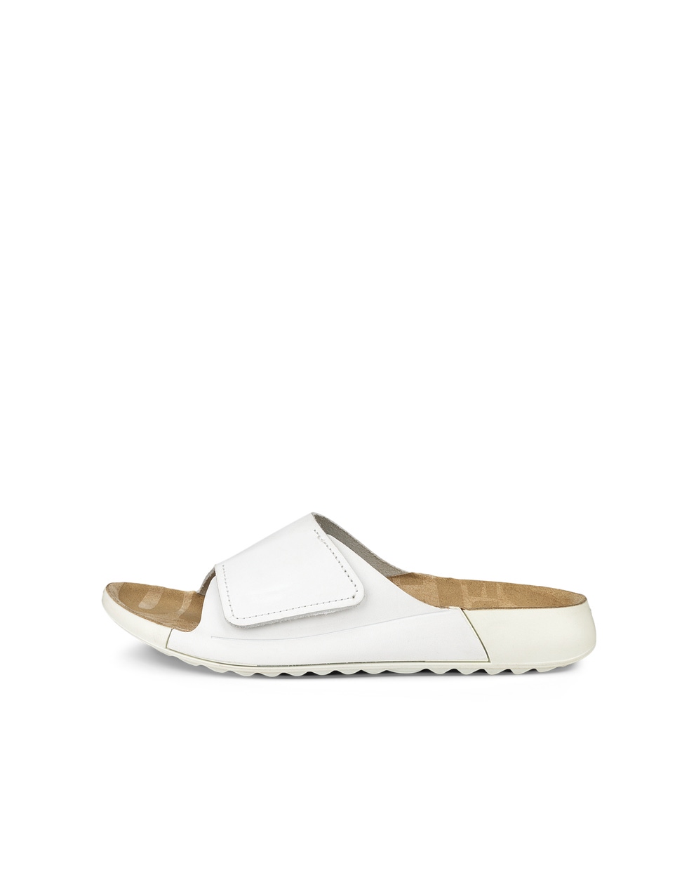 Women's ECCO® Cozmo Leather Slider - White - Outside