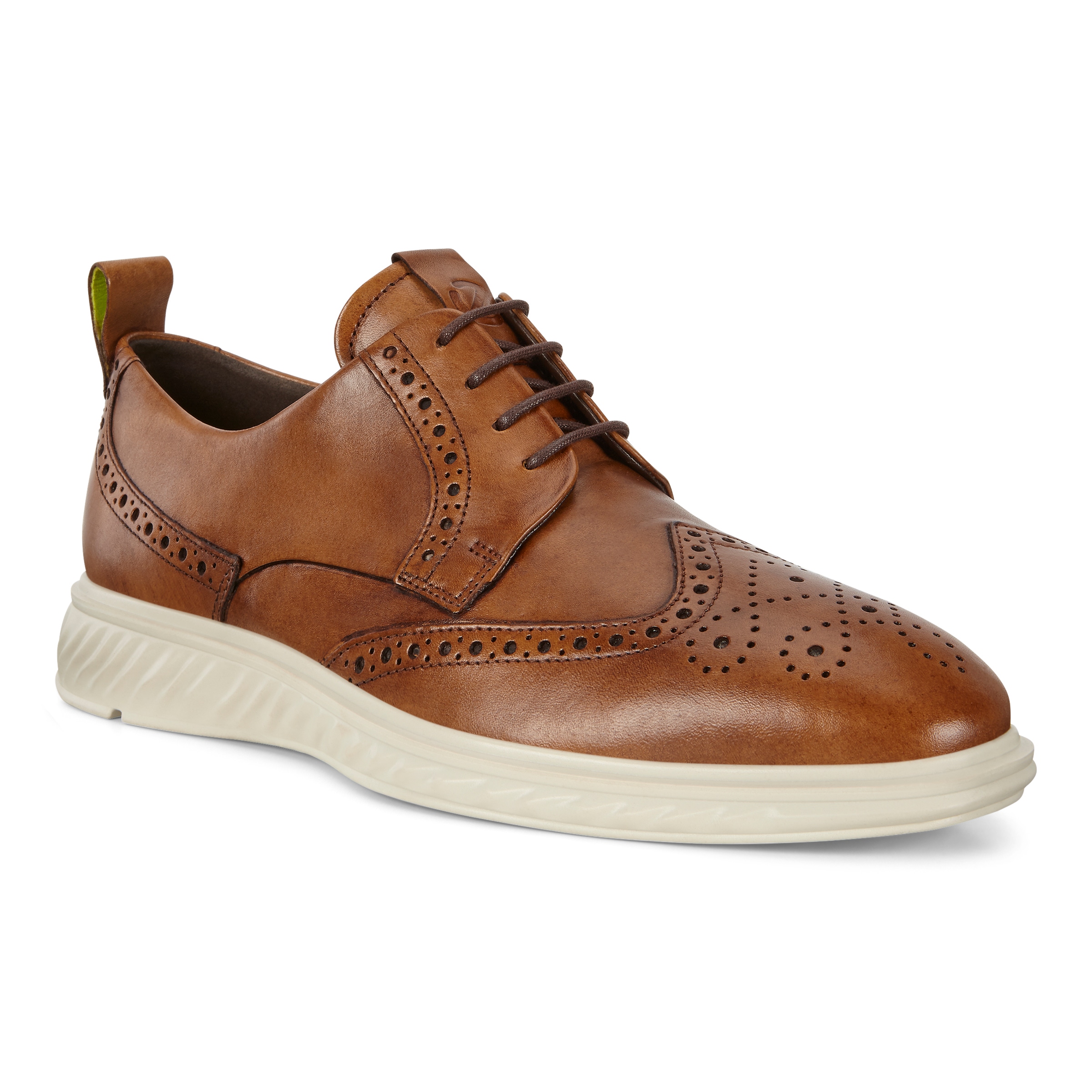 ECCO ST.1 Hybrid Lite Wingtip Brogue Shoes - Brown - Main