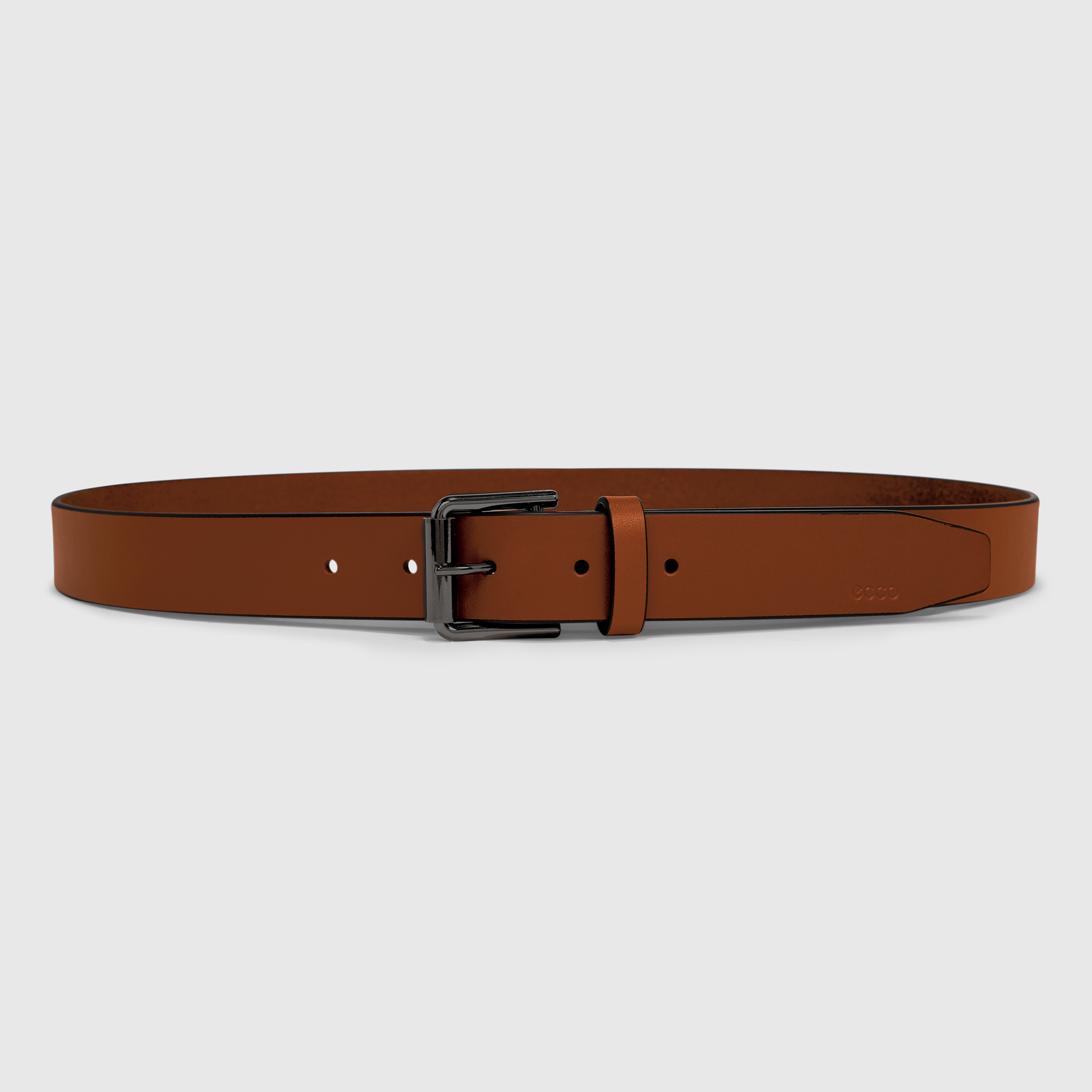 Men's ECCO® Leather Formal Adjustable Belt - Brown - Main