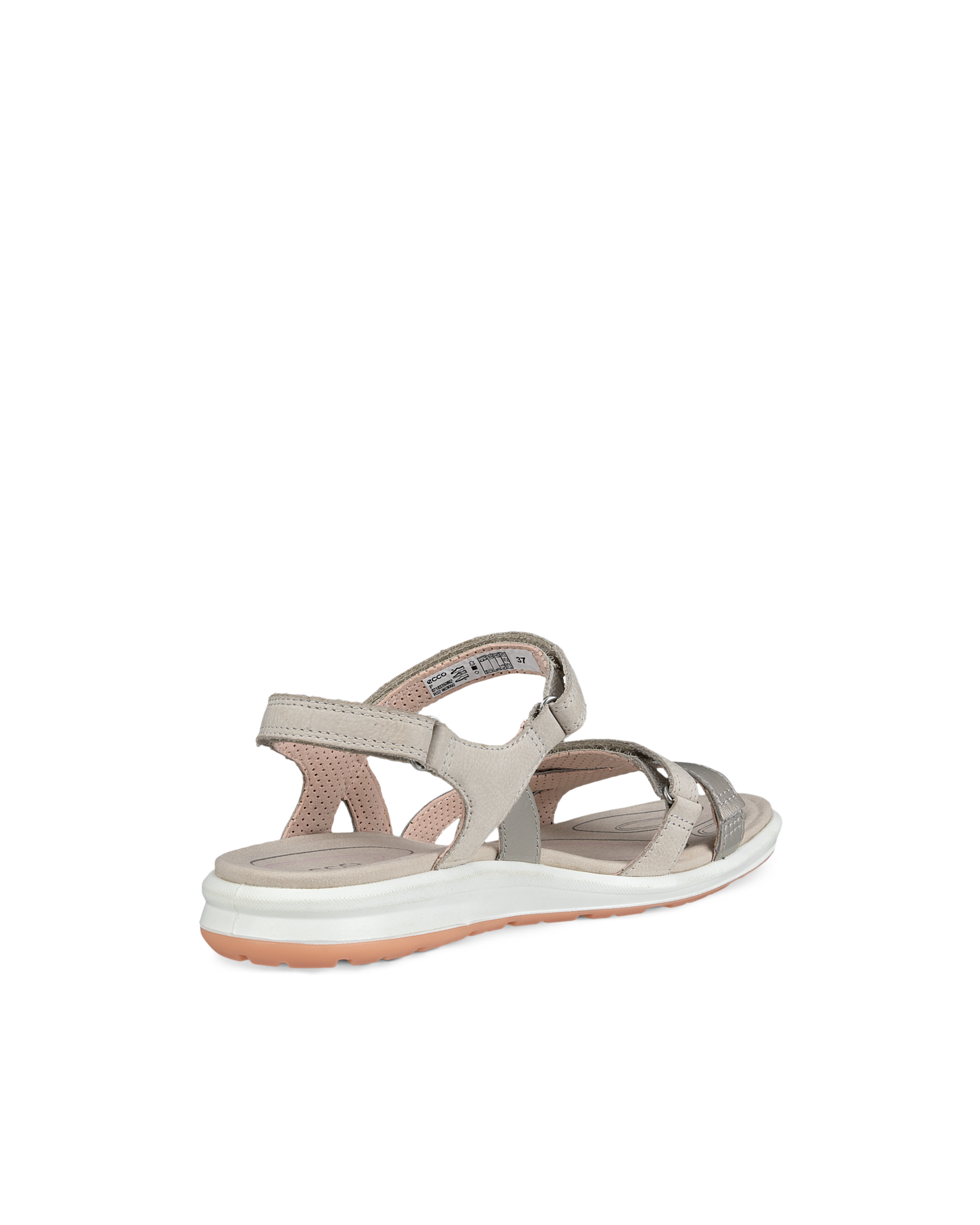 Women's ECCO® Cruise II Nubuck Flat Sandal - Grey - Back