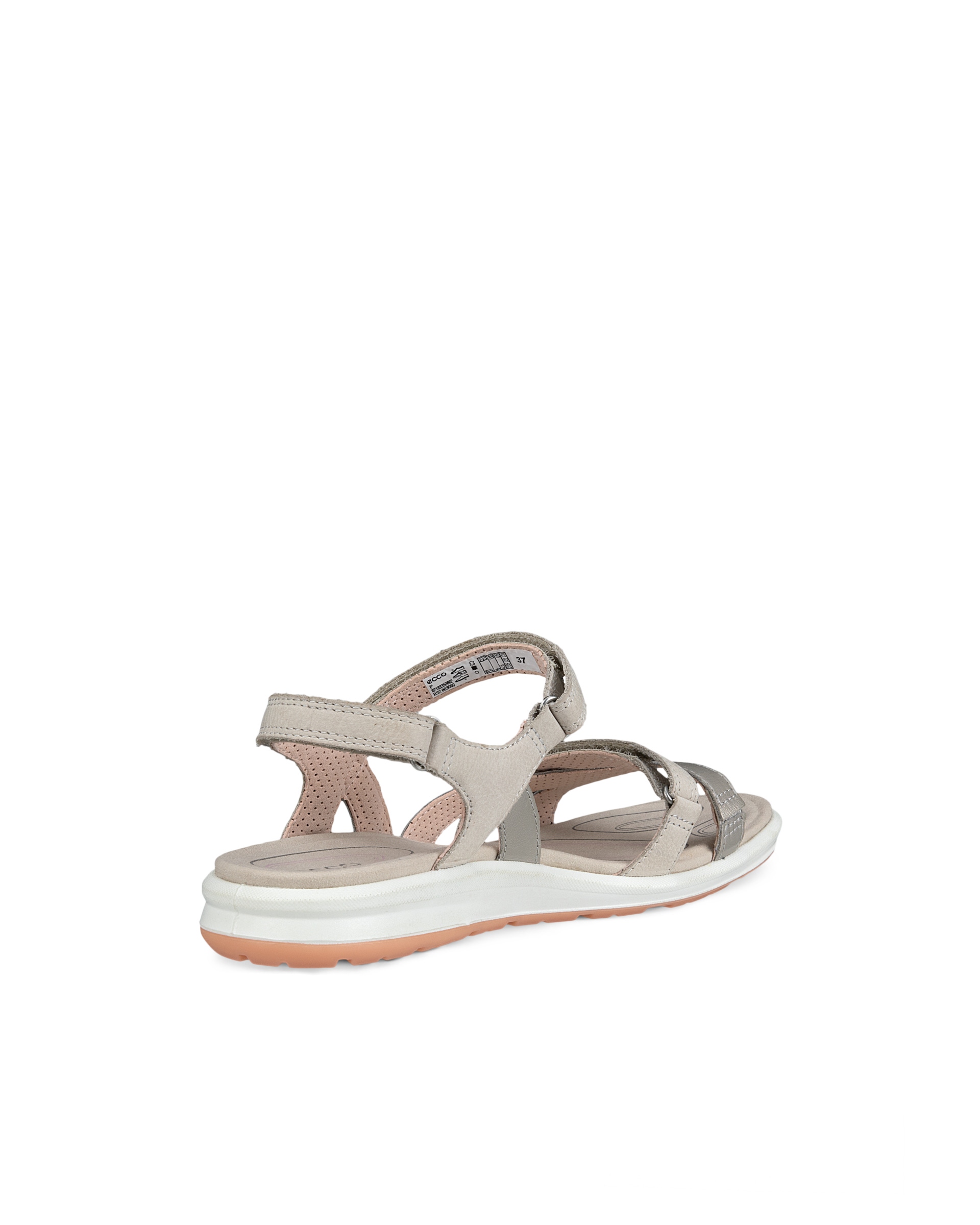 Women's ECCO® Cruise II Nubuck Flat Sandal - Grey - Back