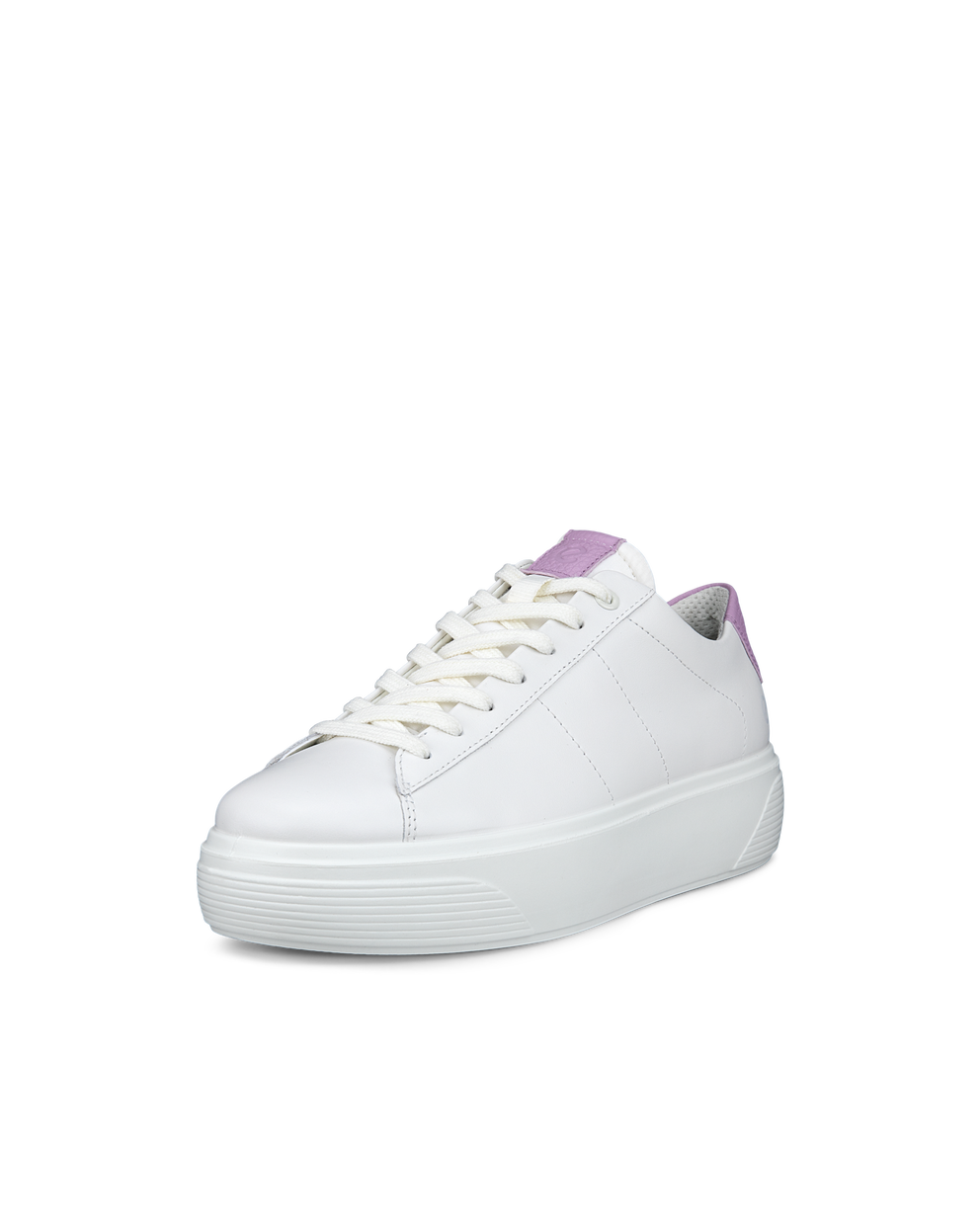 ECCO® Street Platform baskets en cuir pour femme - Blanc - Main