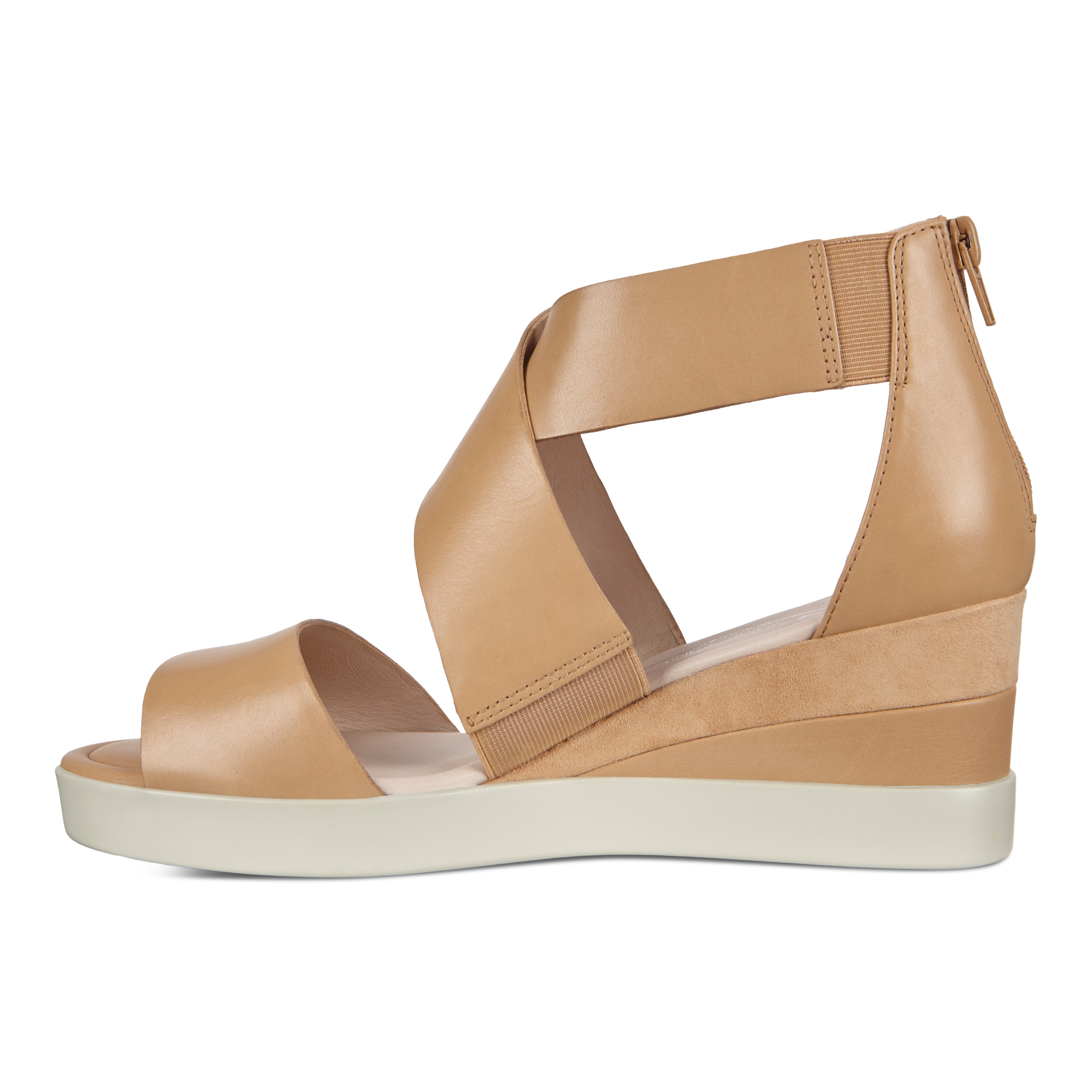 ECCO Shape Wedge Plateau Women's Sandals - Brown - Inside