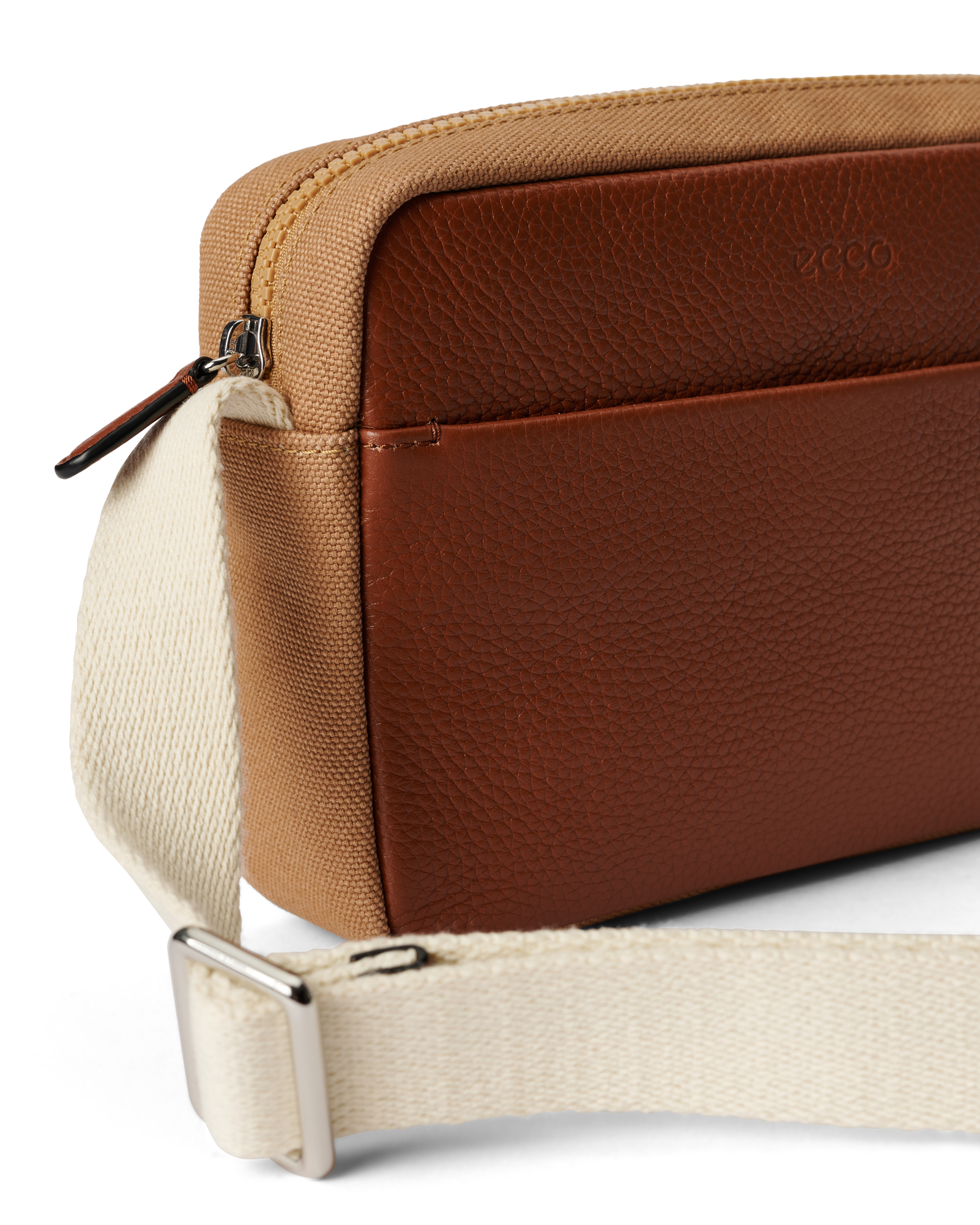 ECCO® East-West Leather Crossbody Bag - Brown - Detail-1