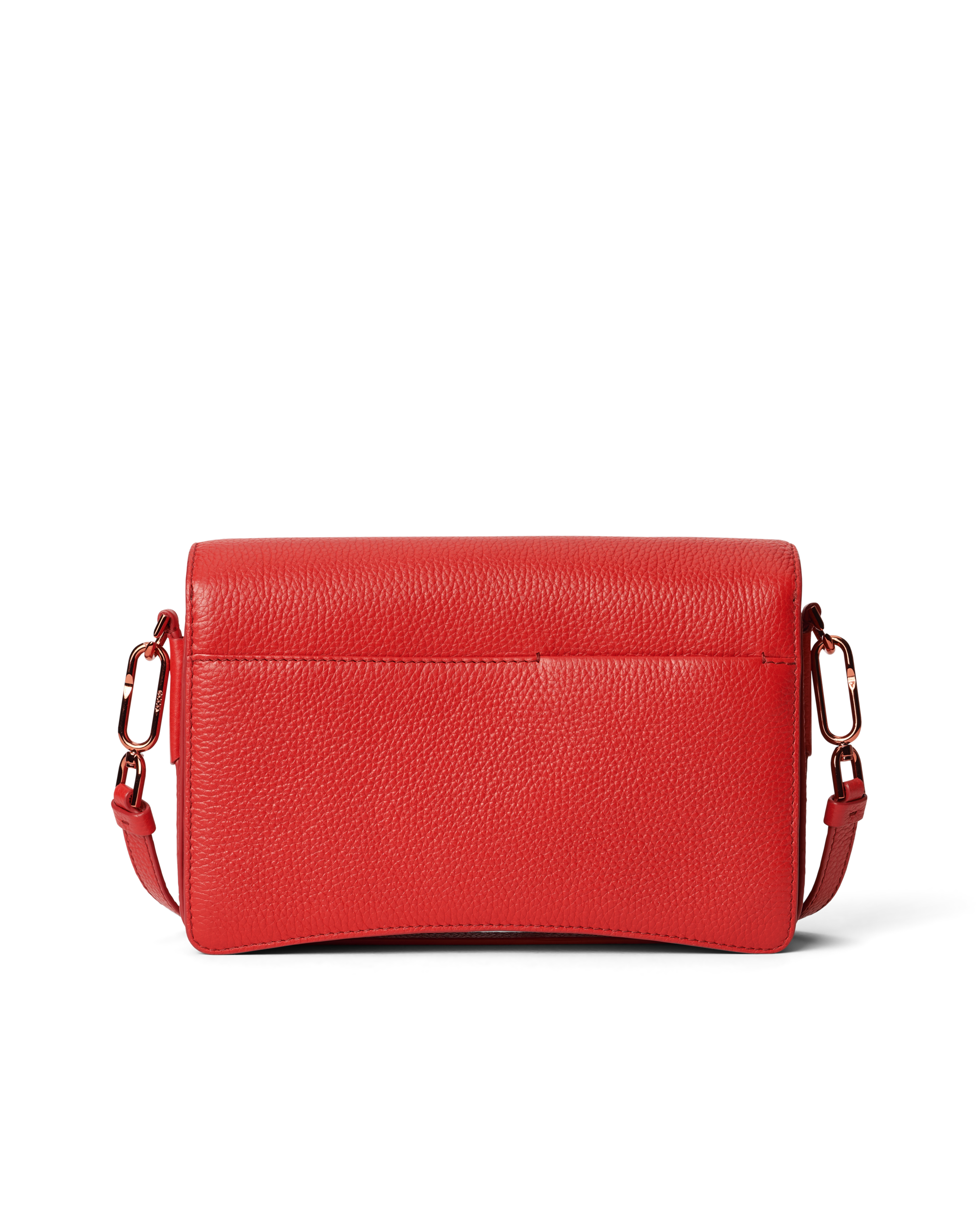 ECCO® Pinch Large Pebbled Leather Crossbody Bag - Red - Back