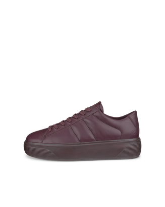 ECCO® Street Platform baskets à plateforme en cuir pour femme - Violet - Outside