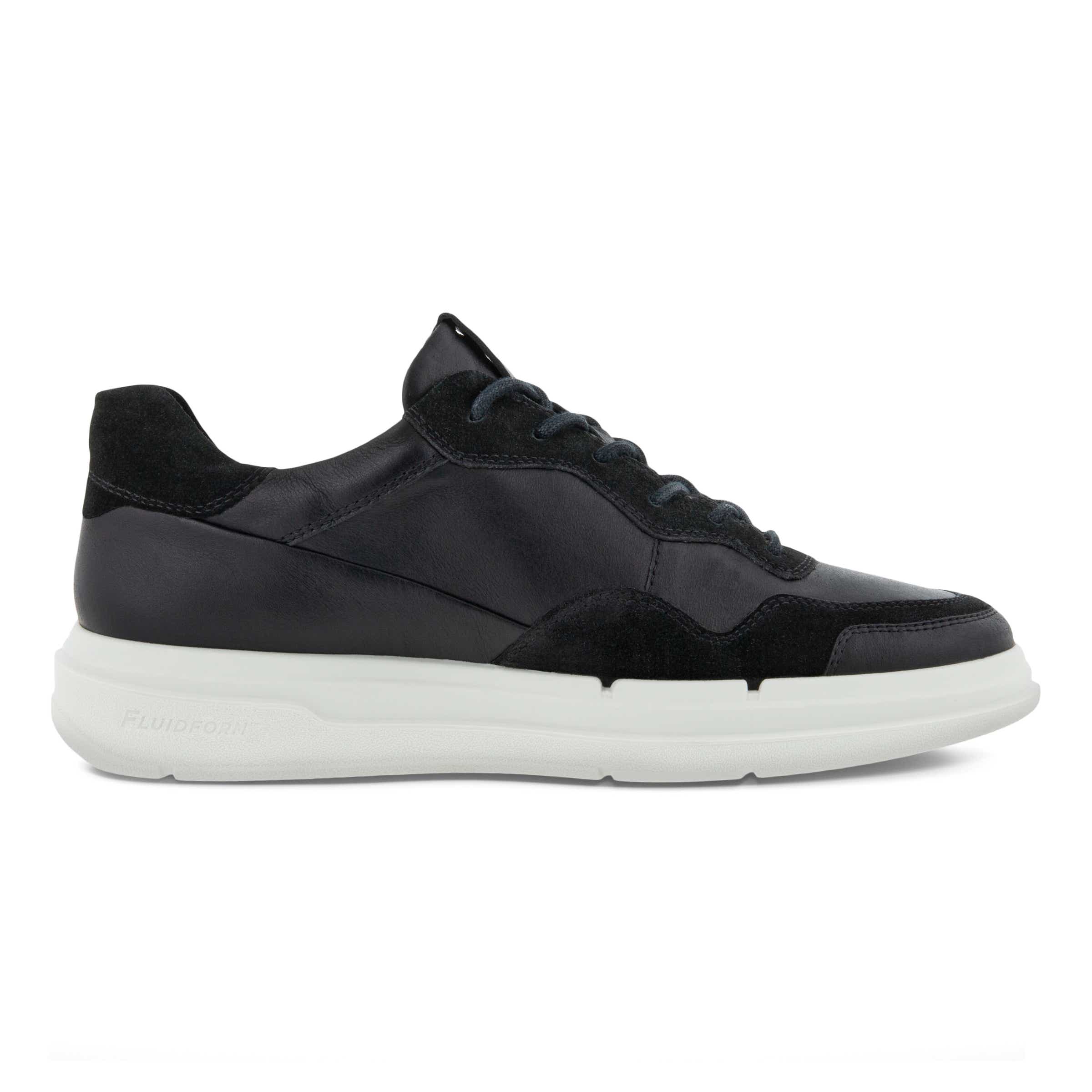 ECCO Soft X ウィメンズ レザースニーカー - 黒 - Outside