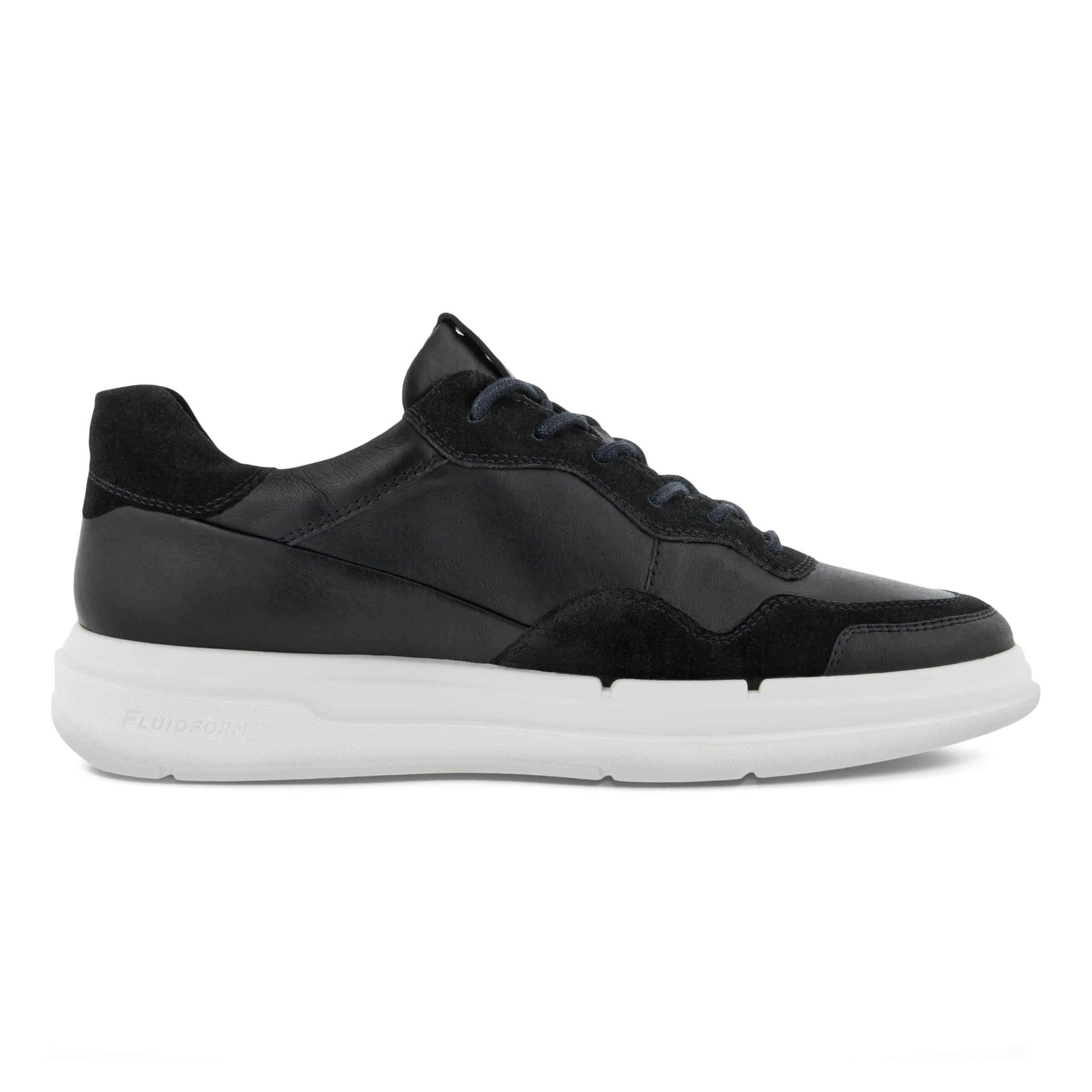 ECCO Soft X ウィメンズ レザースニーカー - 黒 - Outside