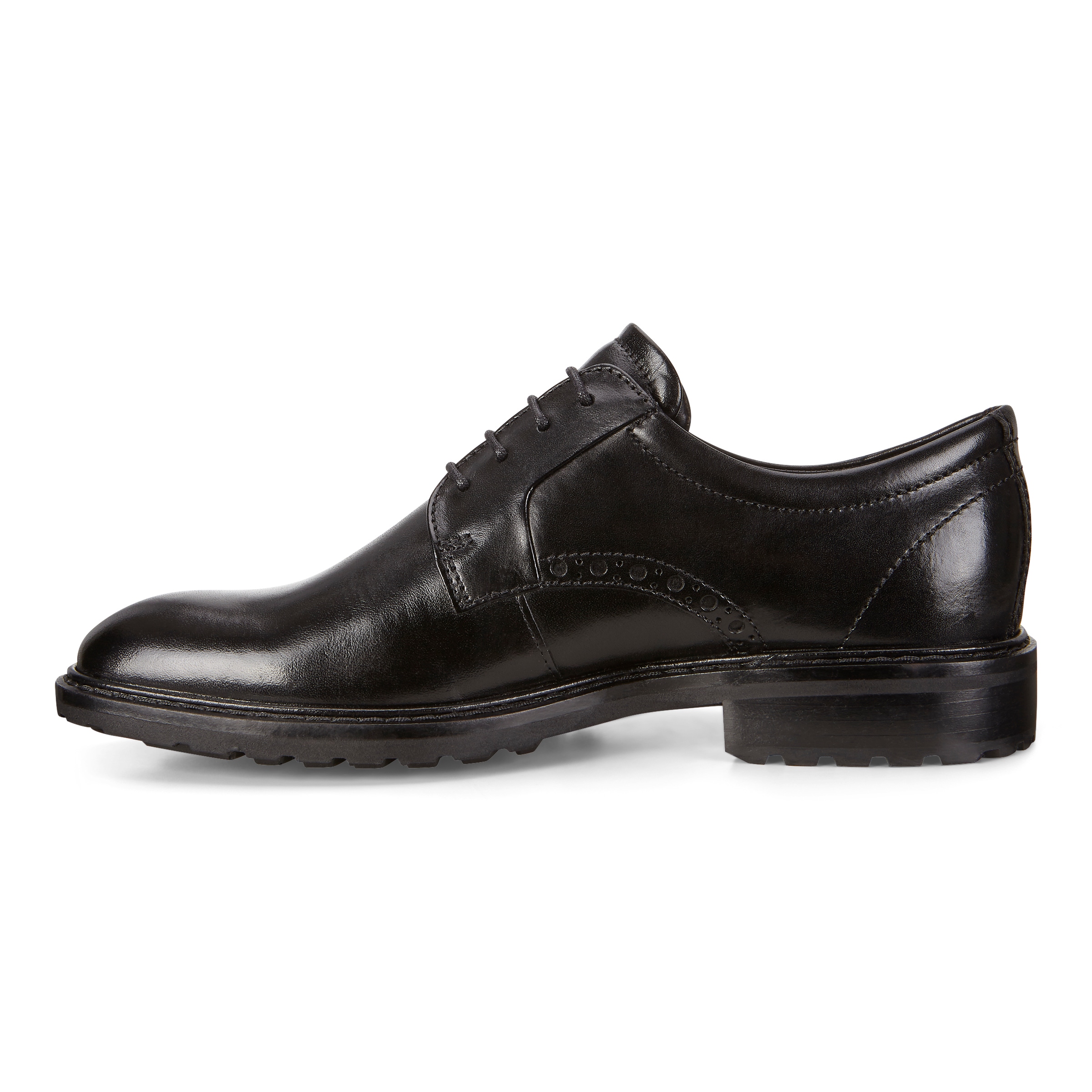 ECCO Vitrus I Plain Toe Derby Shoes - Black - Inside