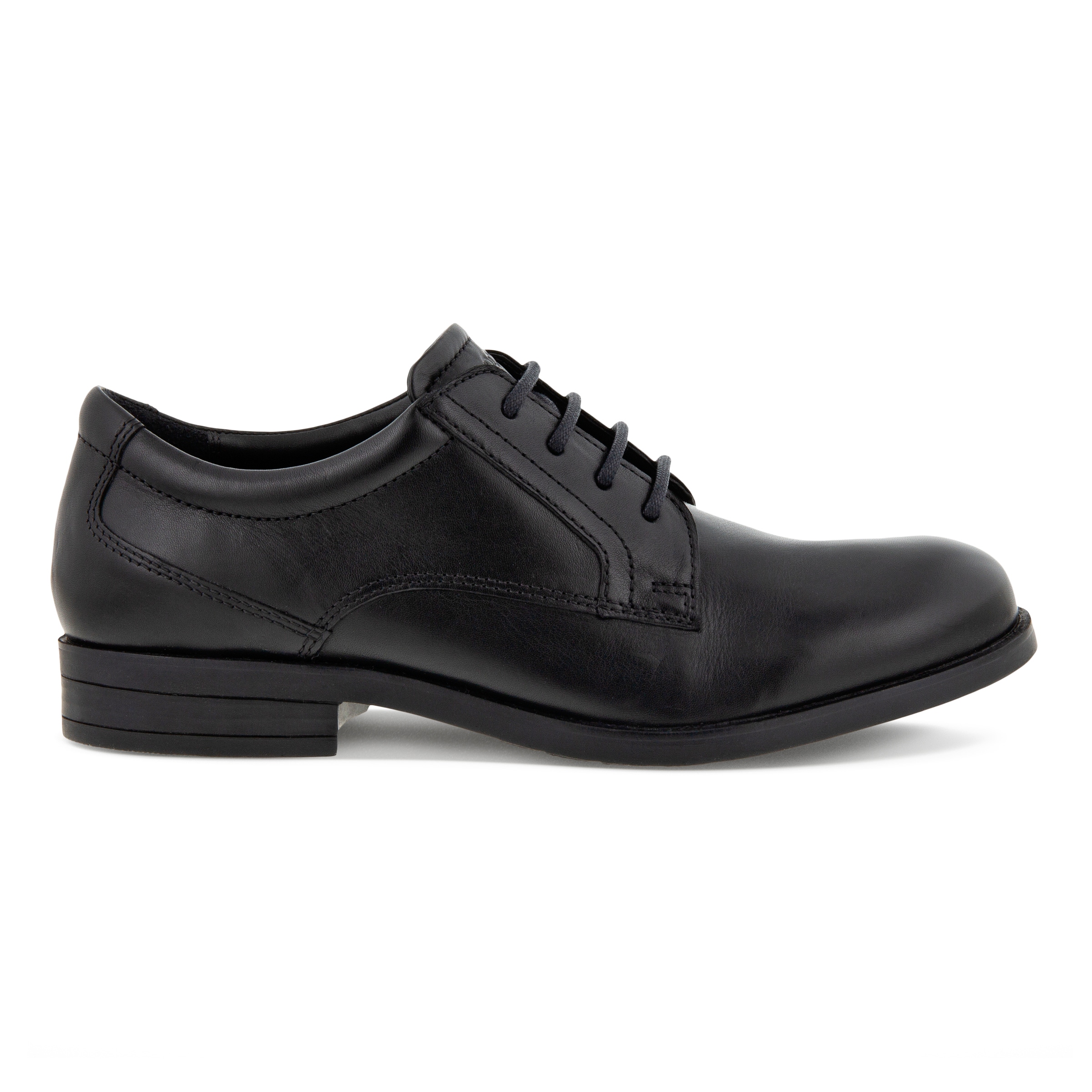 Kids' ECCOยฎ Scholar Leather Shoe - Black - Outside