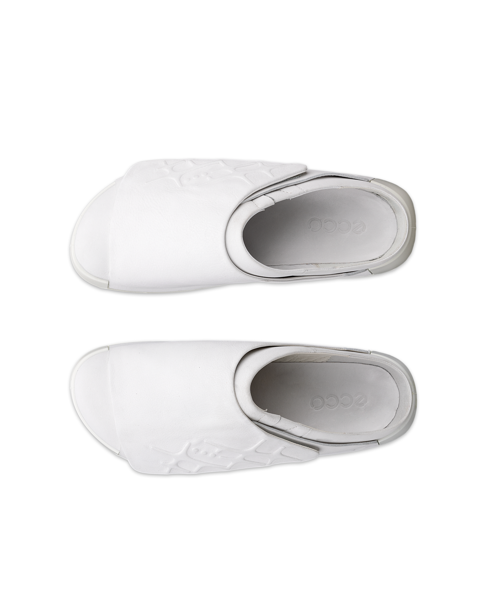 ECCO® Cozmo mules en cuir pour homme - Blanc - Top left pair