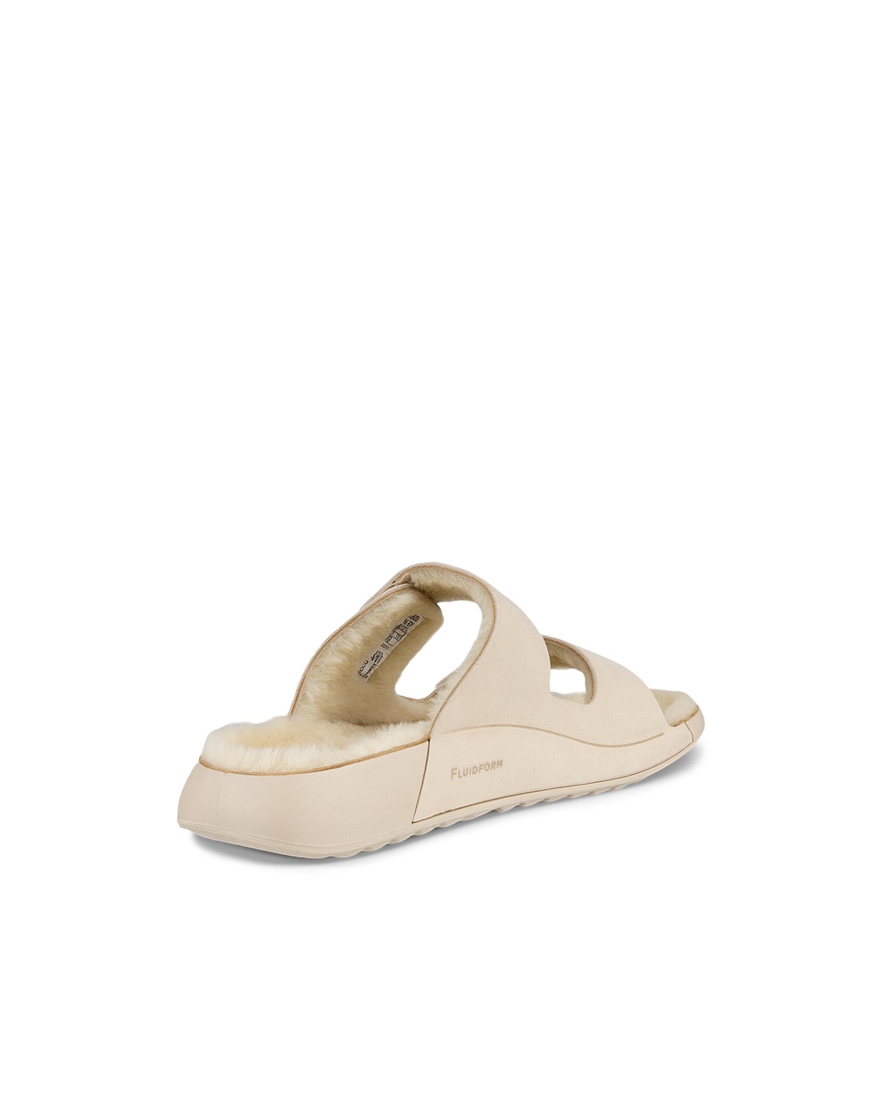 Women's ECCO® Cozmo Sandal Nubuck Two Strap Sandal - Beige - Back