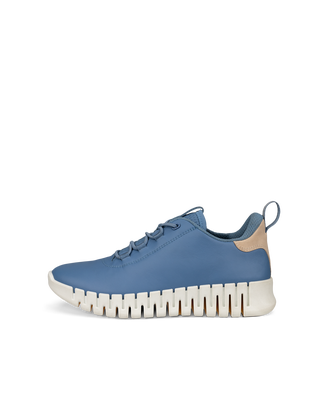 Women's ECCO® Gruuv Leather Sneaker - Blue - Outside