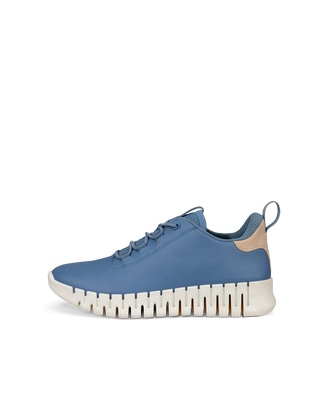 Women's ECCO® Gruuv Leather Sneaker - Blue - Outside