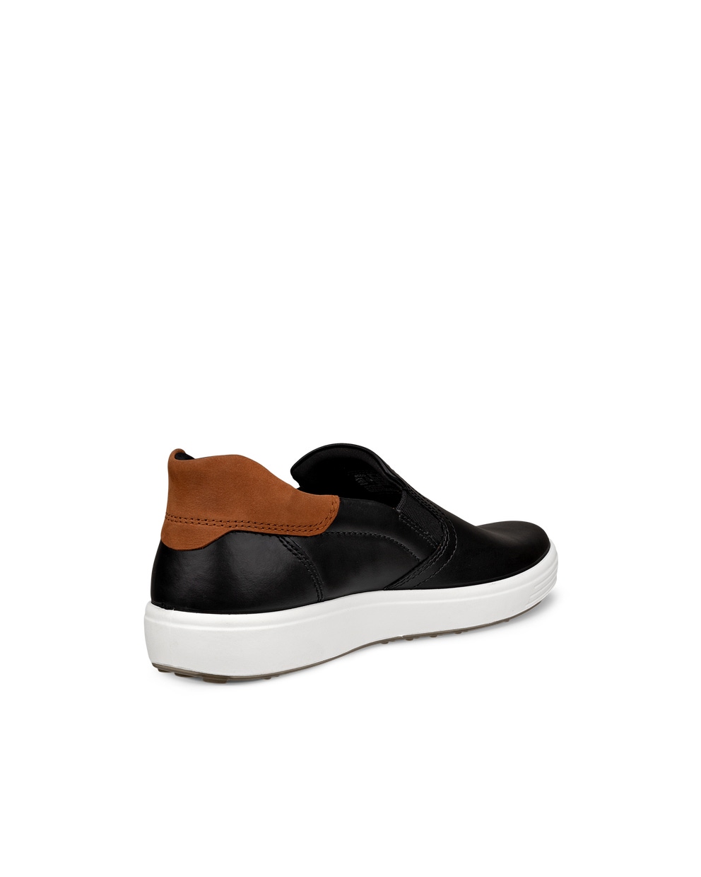 Men's ECCO® Soft 7 Leather Slip-On - Black - Back