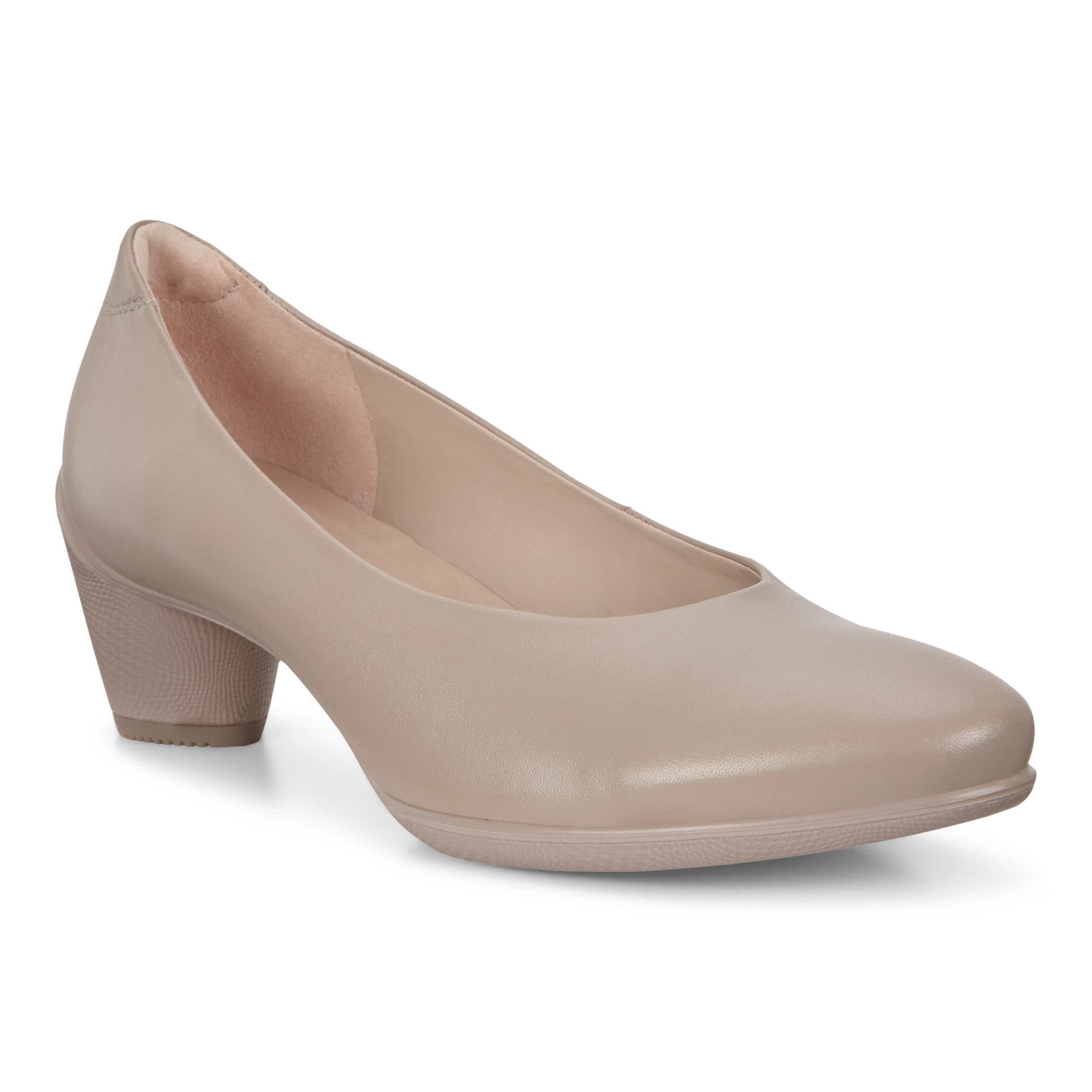 ECCO Sculpted 45 ウィメンズ レザーブロックヒールパンプス - Grey - Main