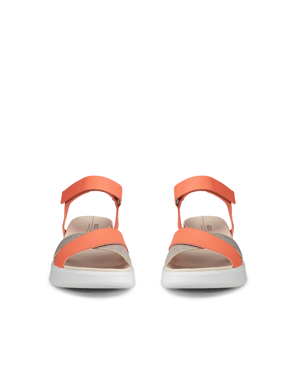 ECCO® Flowt LX sandale compensée cuir pour femme - Orange - Front pair