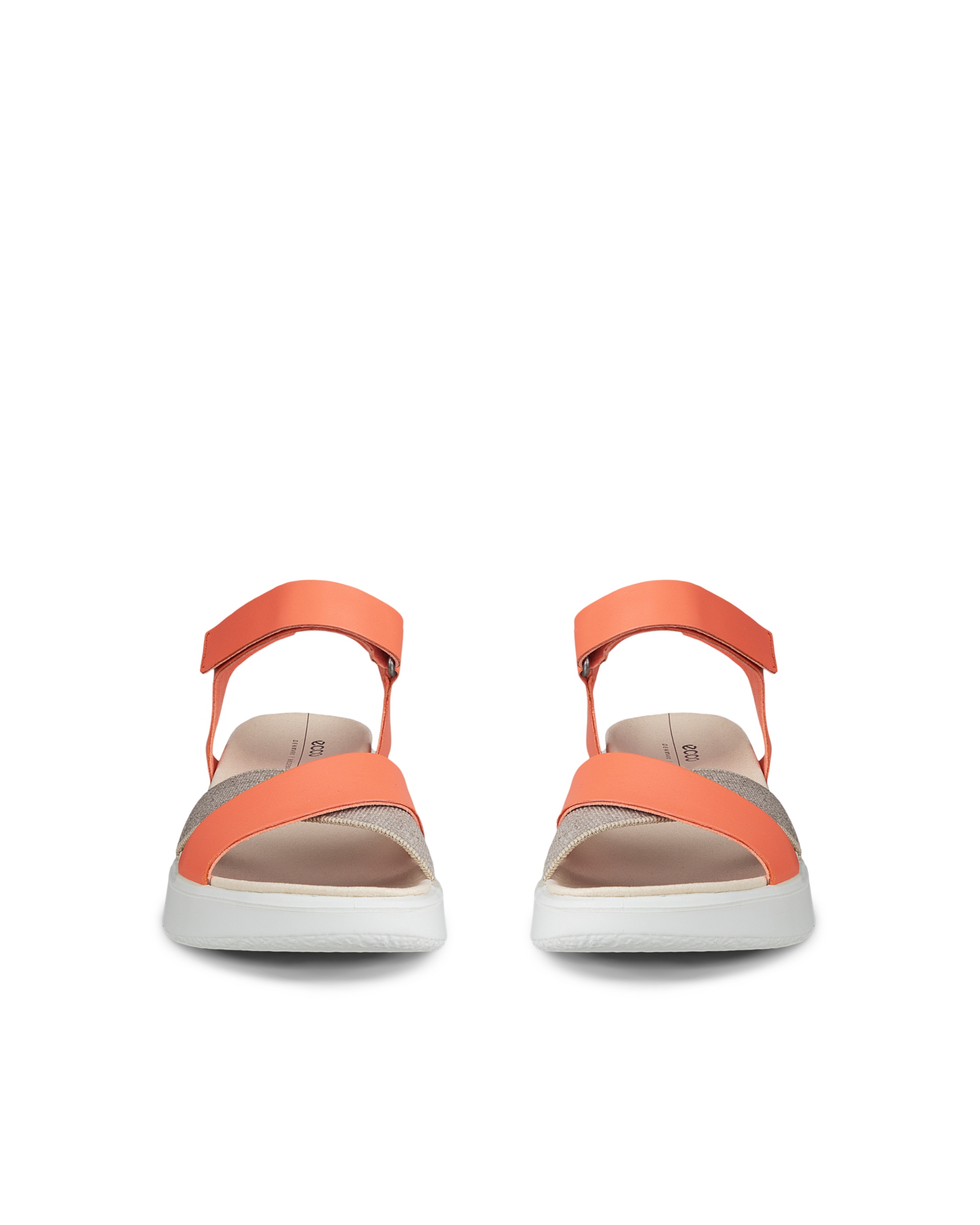 ECCO® Flowt LX sandale compensée cuir pour femme - Orange - Front pair