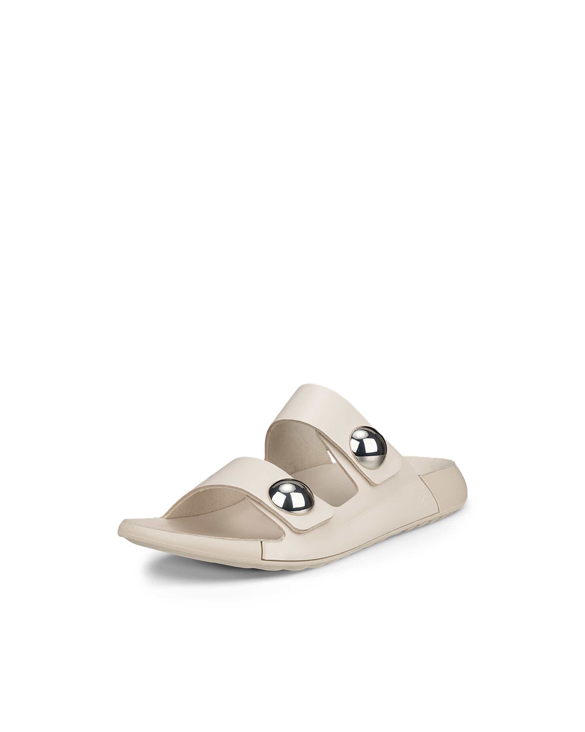 Women's ECCO® Cozmo Leather Two Strap Sandal - Brown - Main