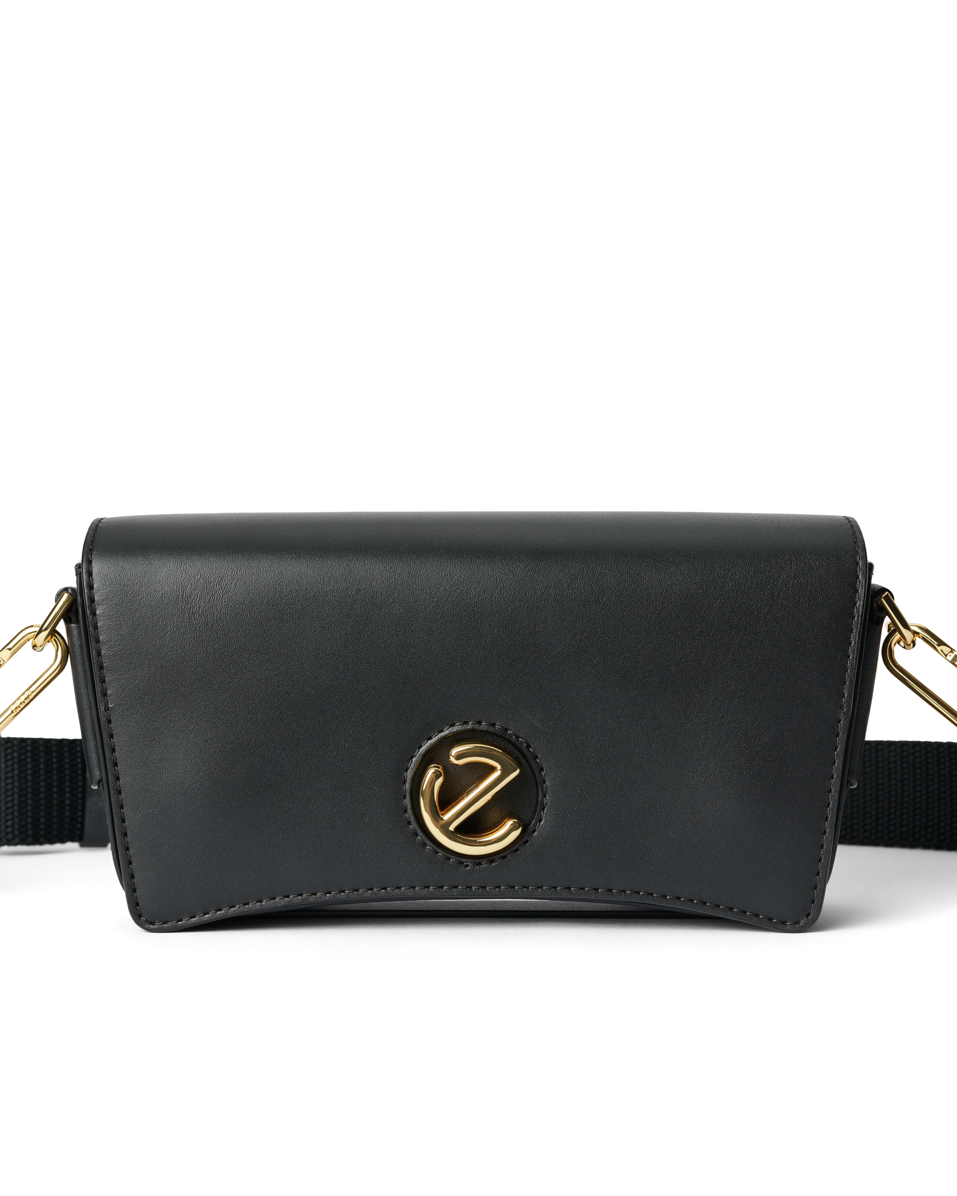 ECCO® Lock Wave Leather Crossbody Bag - Black - Detail-1