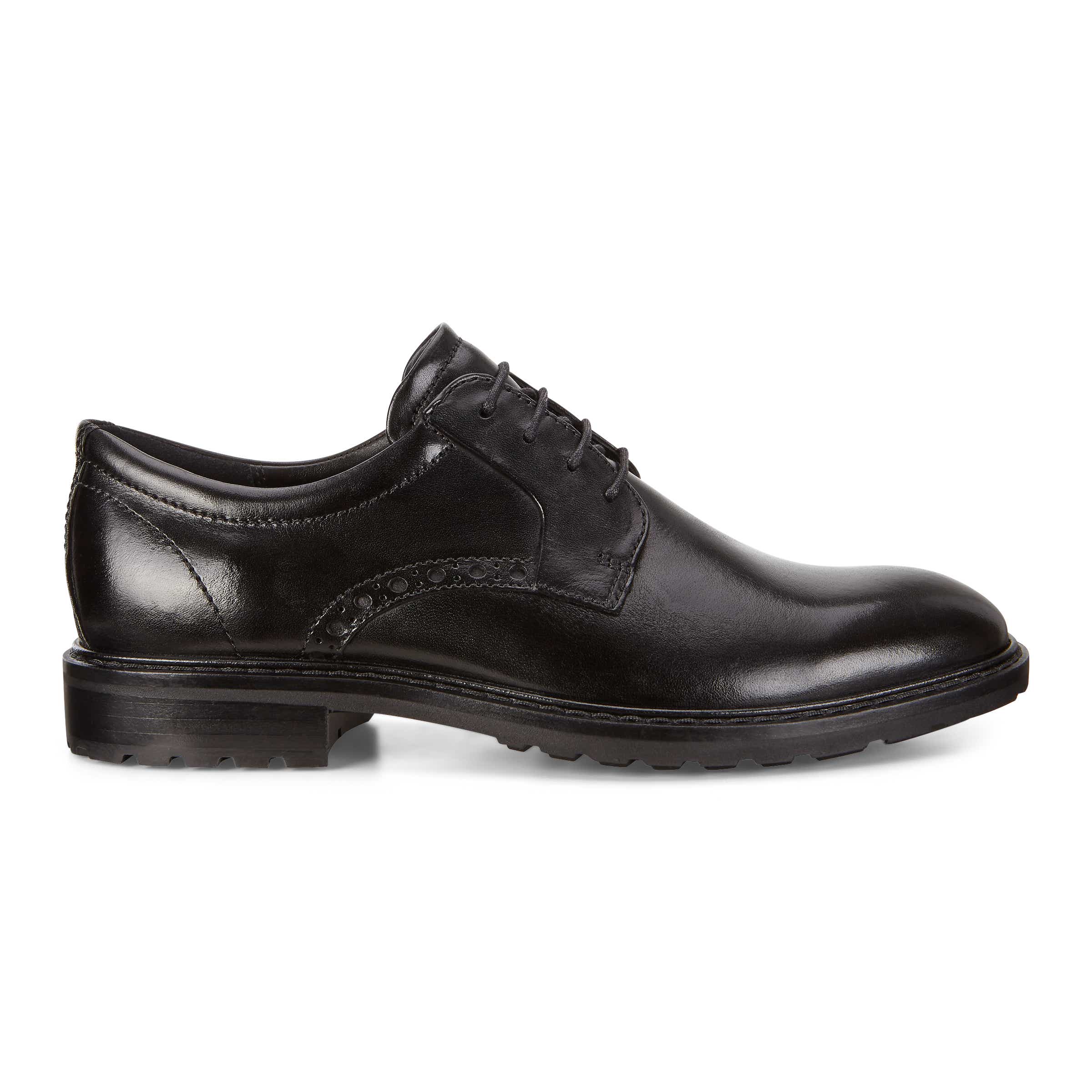 ECCO Vitrus I Plain Toe Derby Shoes - Black - Outside