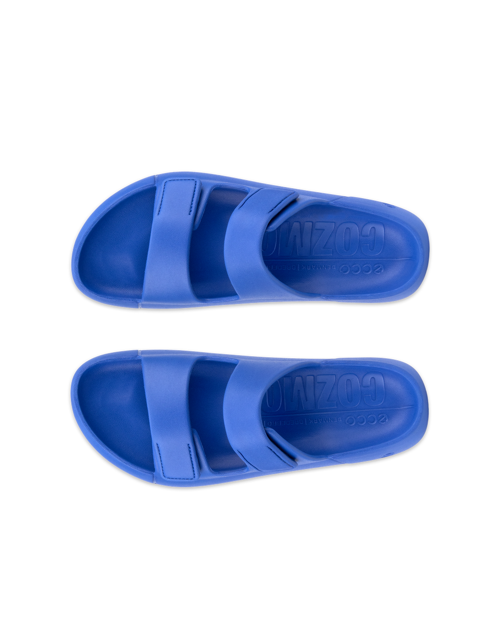 Unisex ECCO® Cozmo E Two Strap Sandal - Blue - Top left pair