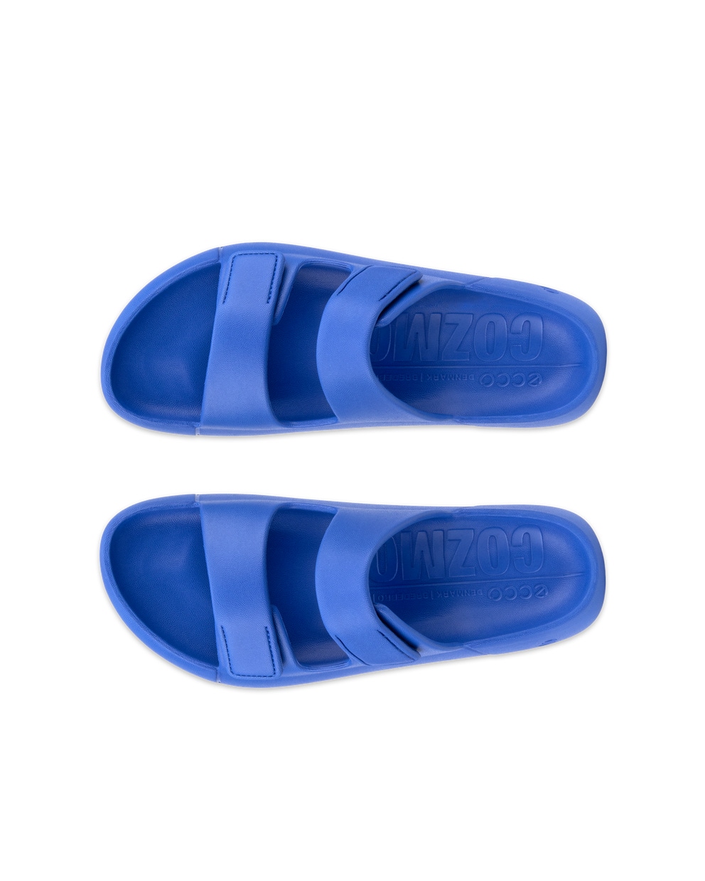 Unisex ECCO® Cozmo E Two-Strap Sandal - Blue - Top left pair