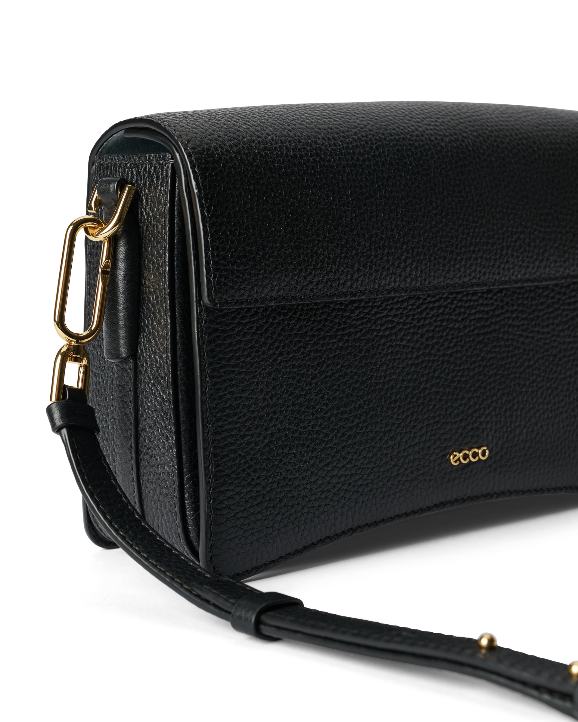 ECCO® Leather Pinch Crossbody Bag - Black - Detail-1