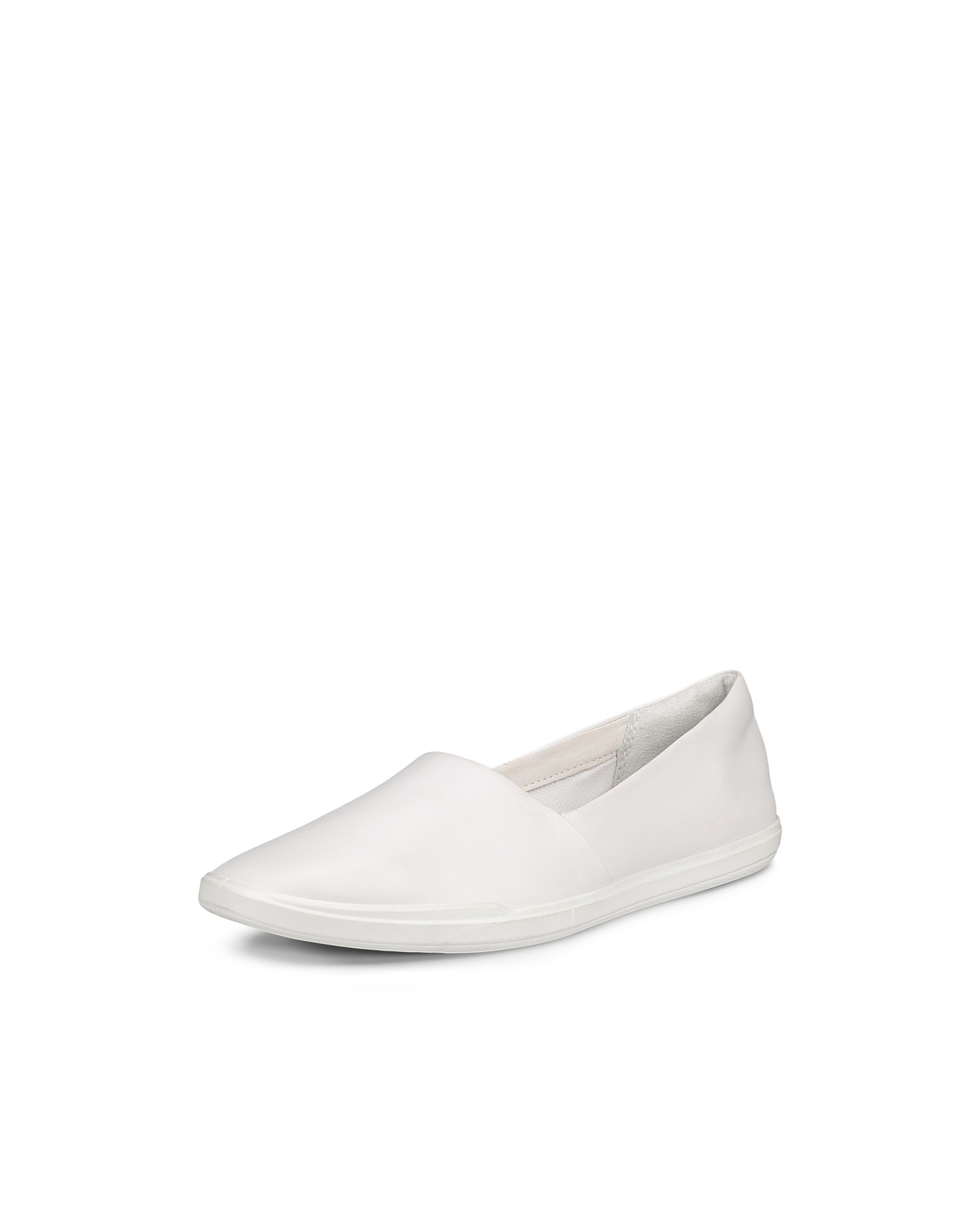 Women's ECCO® Simpil Leather Slip-On - White - Main