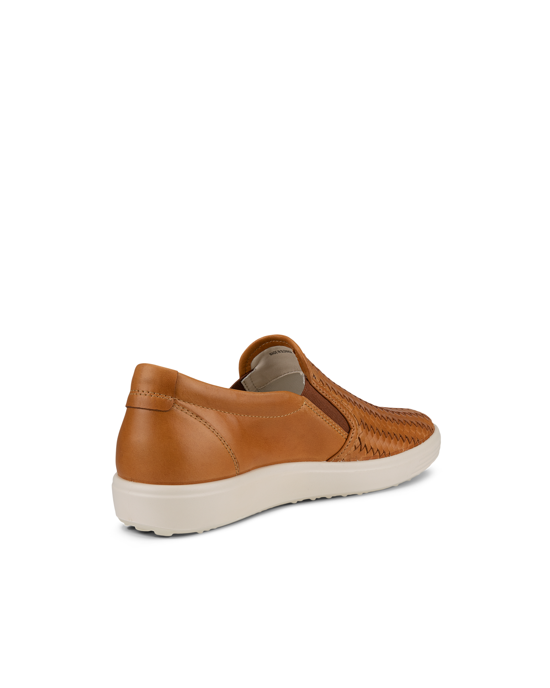 Women's ECCO® Soft 7 Leather Slip-On Sneaker - Brown - Back