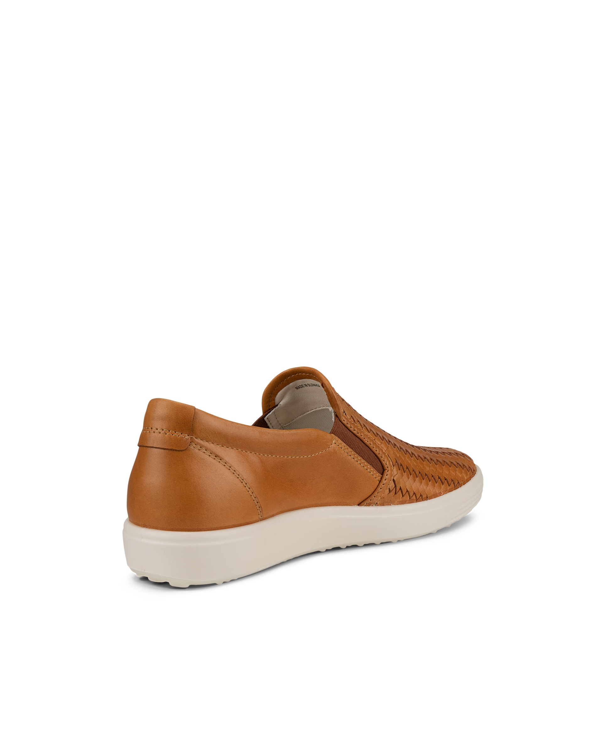 Women's ECCO® Soft 7 Leather Slip-On Sneaker - Brown - Back