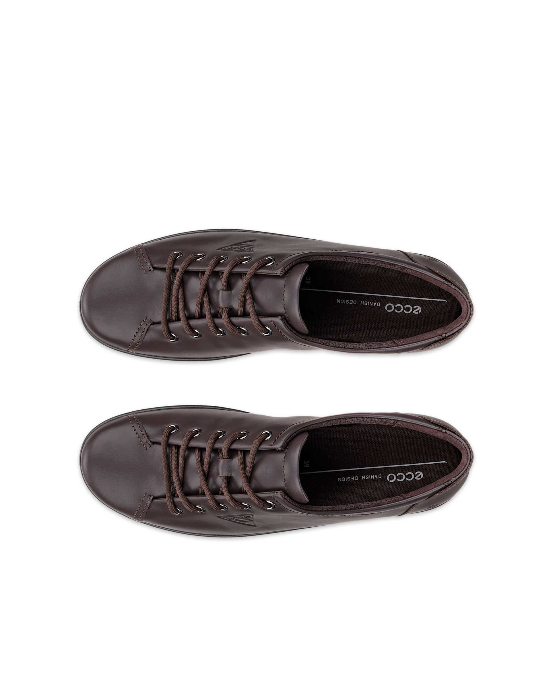 ECCO® SOFT 2.0 chaussures de marche en cuir pour femme - Marron - Top left pair