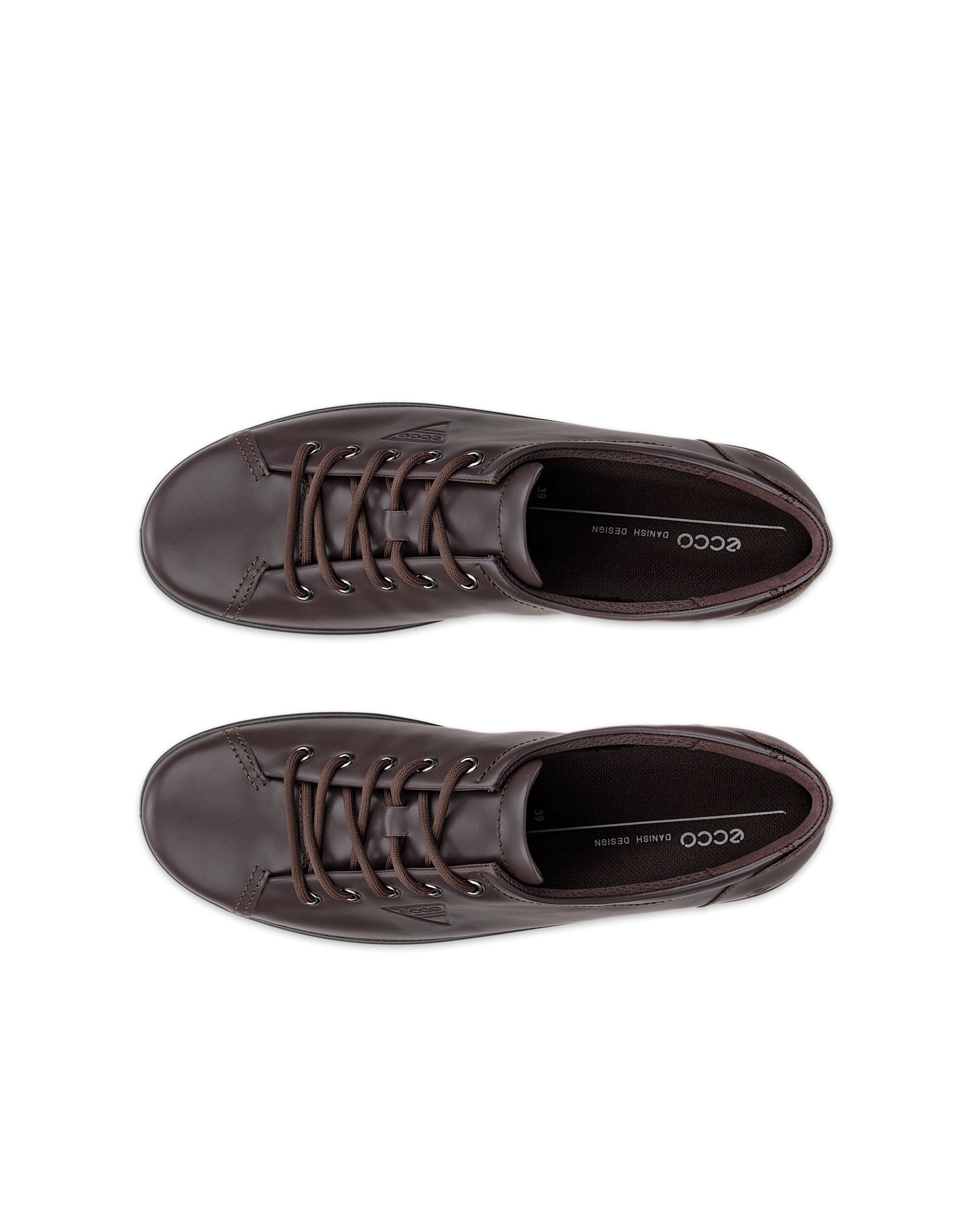 ECCO® SOFT 2.0 chaussures de marche en cuir pour femme - Marron - Top left pair