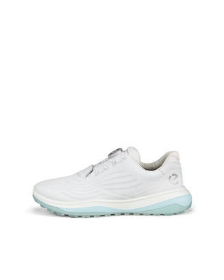 Women's ECCO® Golf LT1 Hybrid Boa Leather Waterproof Golf Shoe - White - Outside