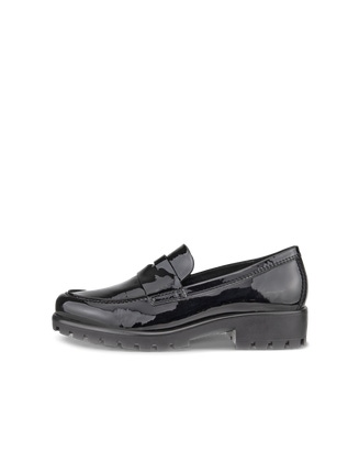 ECCO Women's Modtray Moc-toe Penny Loafers - Black - Outside