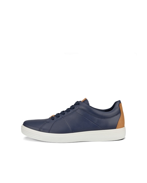 Men s ECCO Soft Classic Leather Sneaker Blue