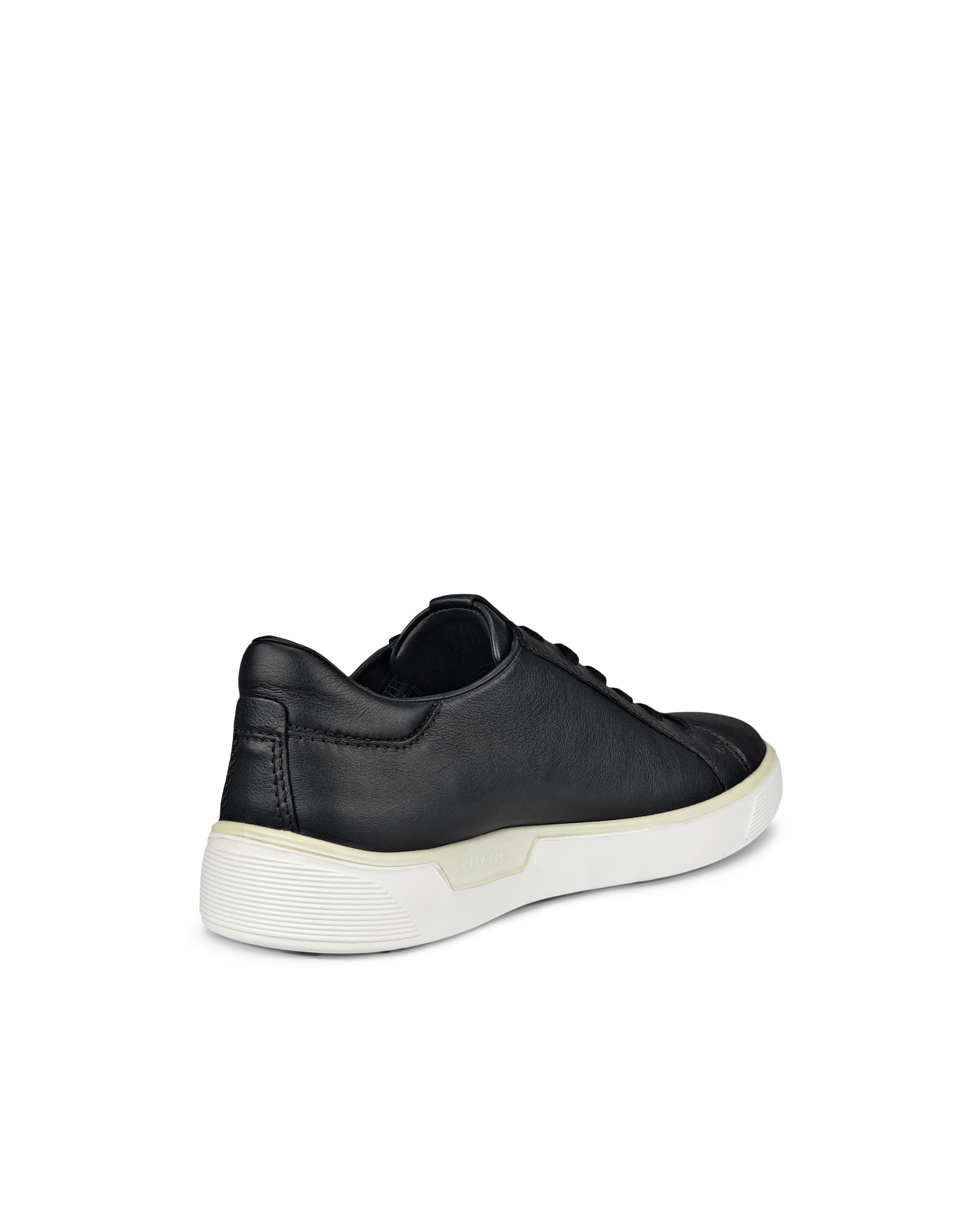 Men's ECCO® Street Tray Leather Sneaker - Black - Back