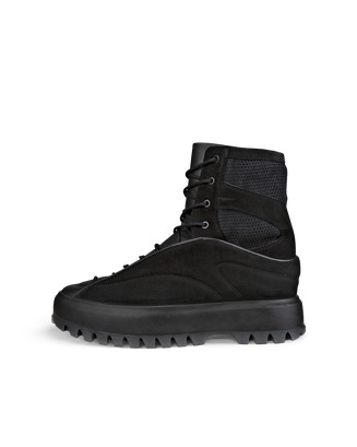 Men's ECCO® Street Ace RAL7000 Nubuck Boot - Black - Outside