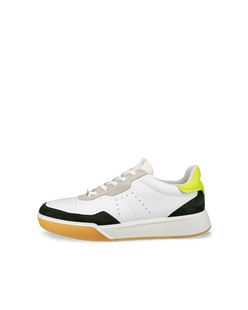 Men's ECCO® Street Court Leather Sneaker - White - Outside